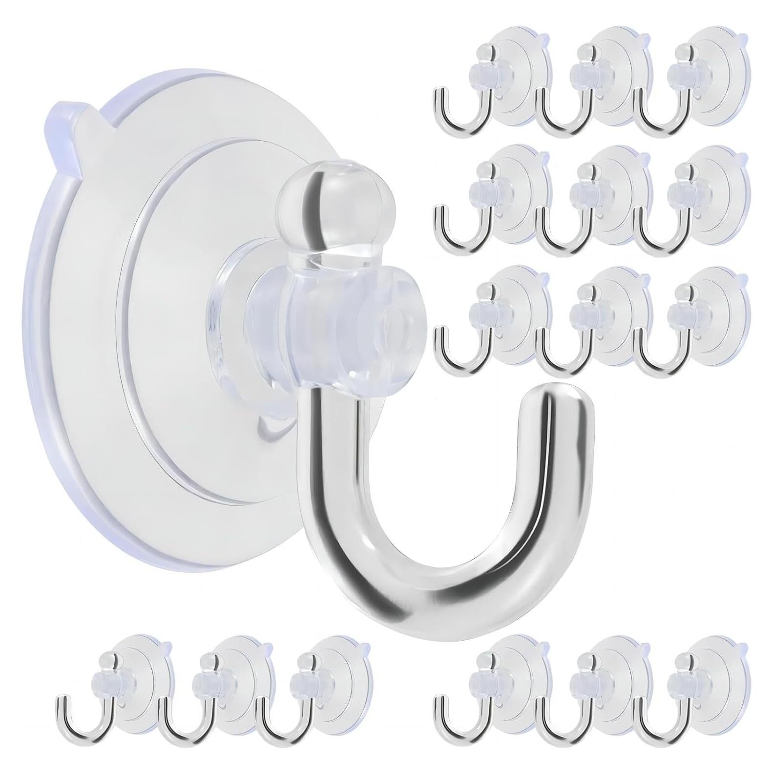 15 Ganchos de Ventosa de Vidrio TUYRYAHR 1.8 kg para Ducha