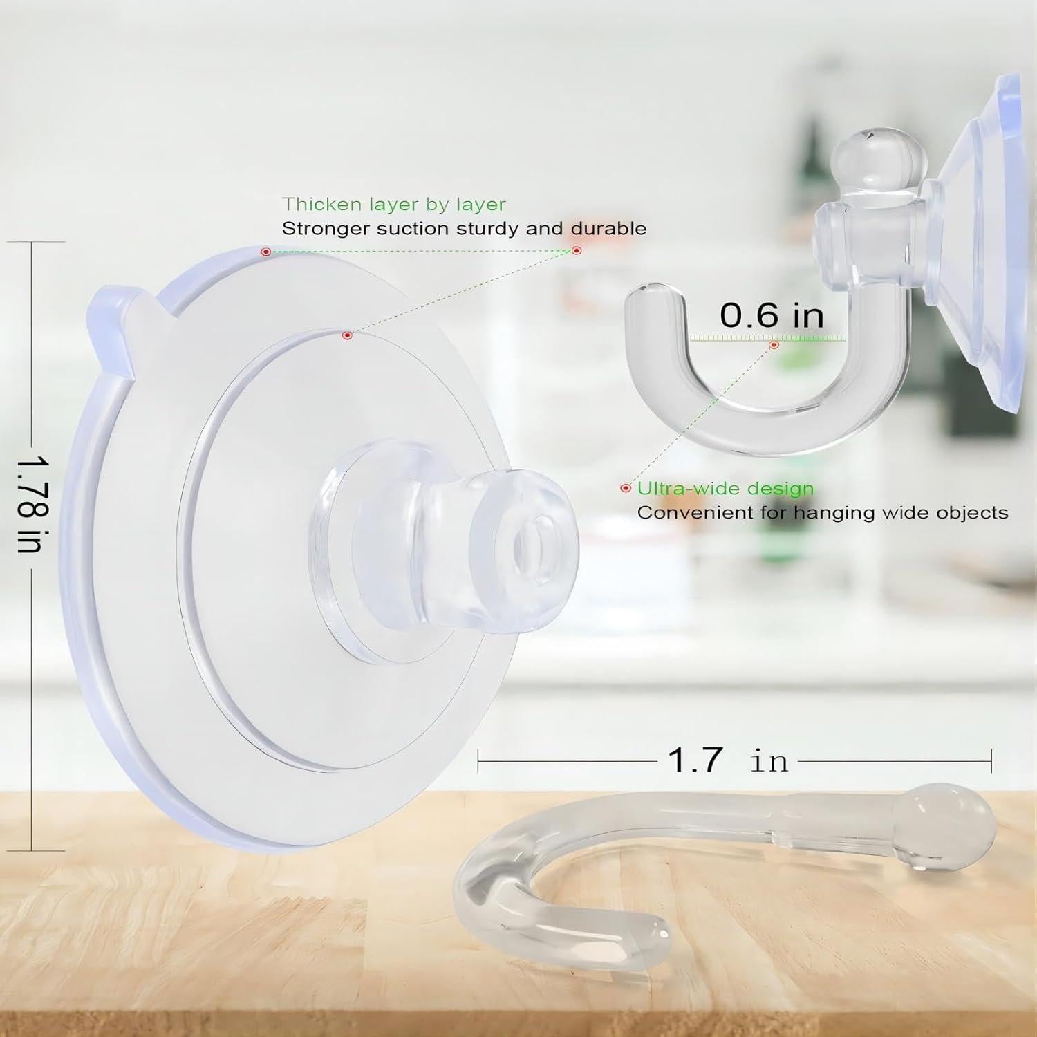 15 Ganchos de Ventosa de Vidrio TUYRYAHR 1.8 kg para Ducha