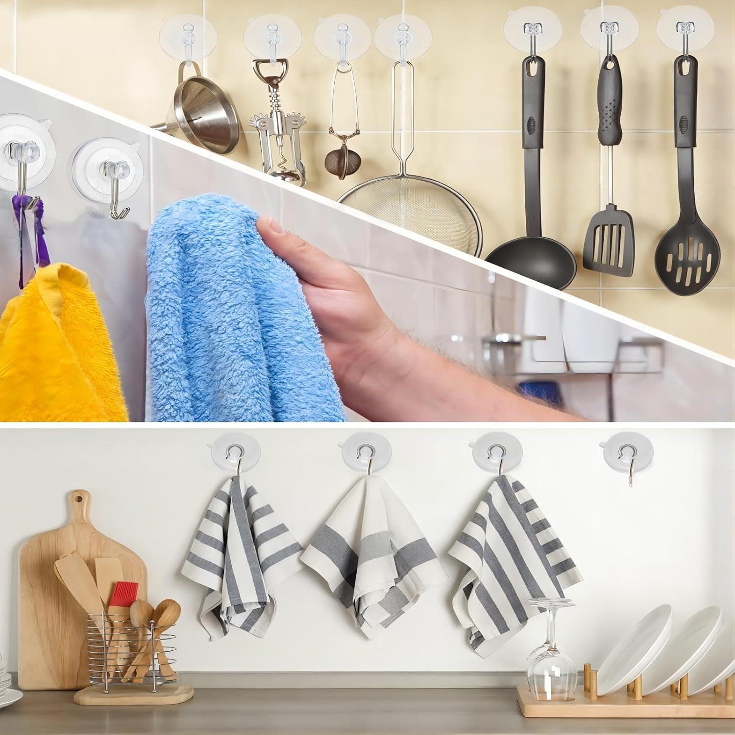 15 Ganchos de Ventosa de Vidrio TUYRYAHR 1.8 kg para Ducha