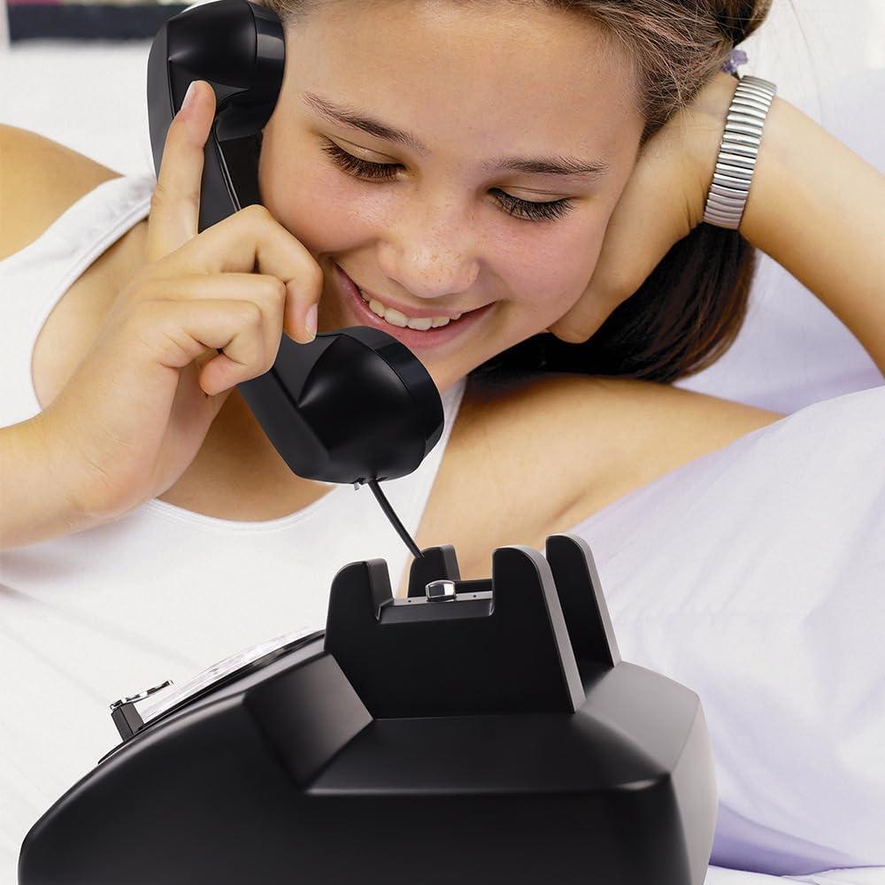 Teléfono Rotatorio Vintage Cheeta 8019 Negro con Redial