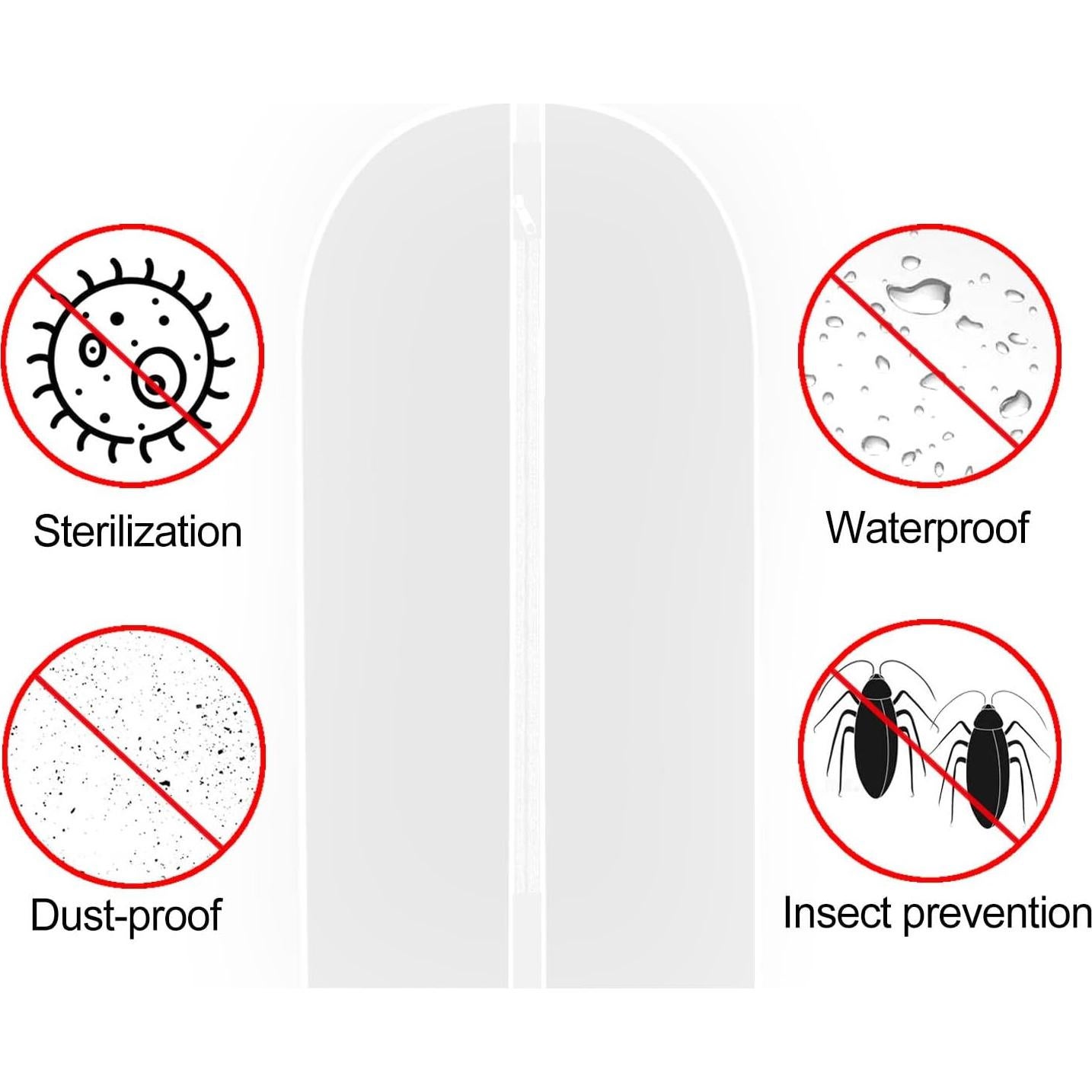 Juego de 8 Fundas de Ropa Pwsap Transpirables con Cremallera