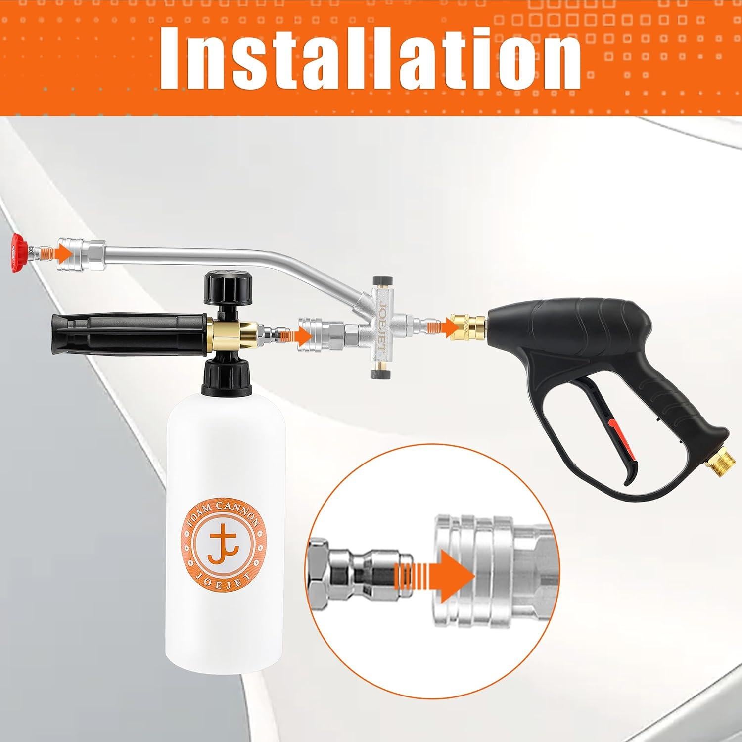 Pistola de Lavado a Presión JOEJET Doble con Caño de Espuma 1L