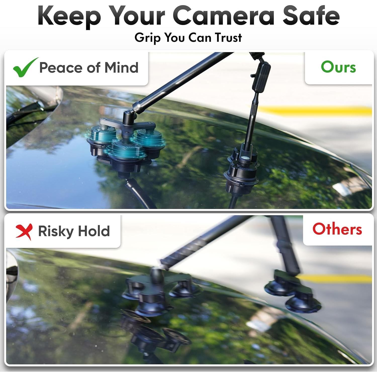 Soporte para coche Vlorix 5 en 1 con ventosas y palo de selfie