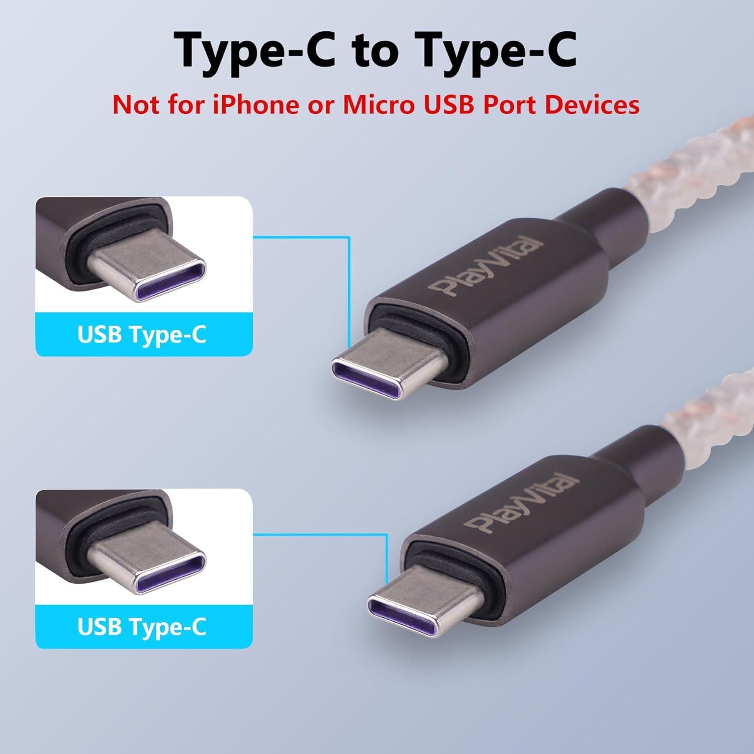 Cable de Carga Iluminado PlayVital 2M Tipo C para PS5/Xbox