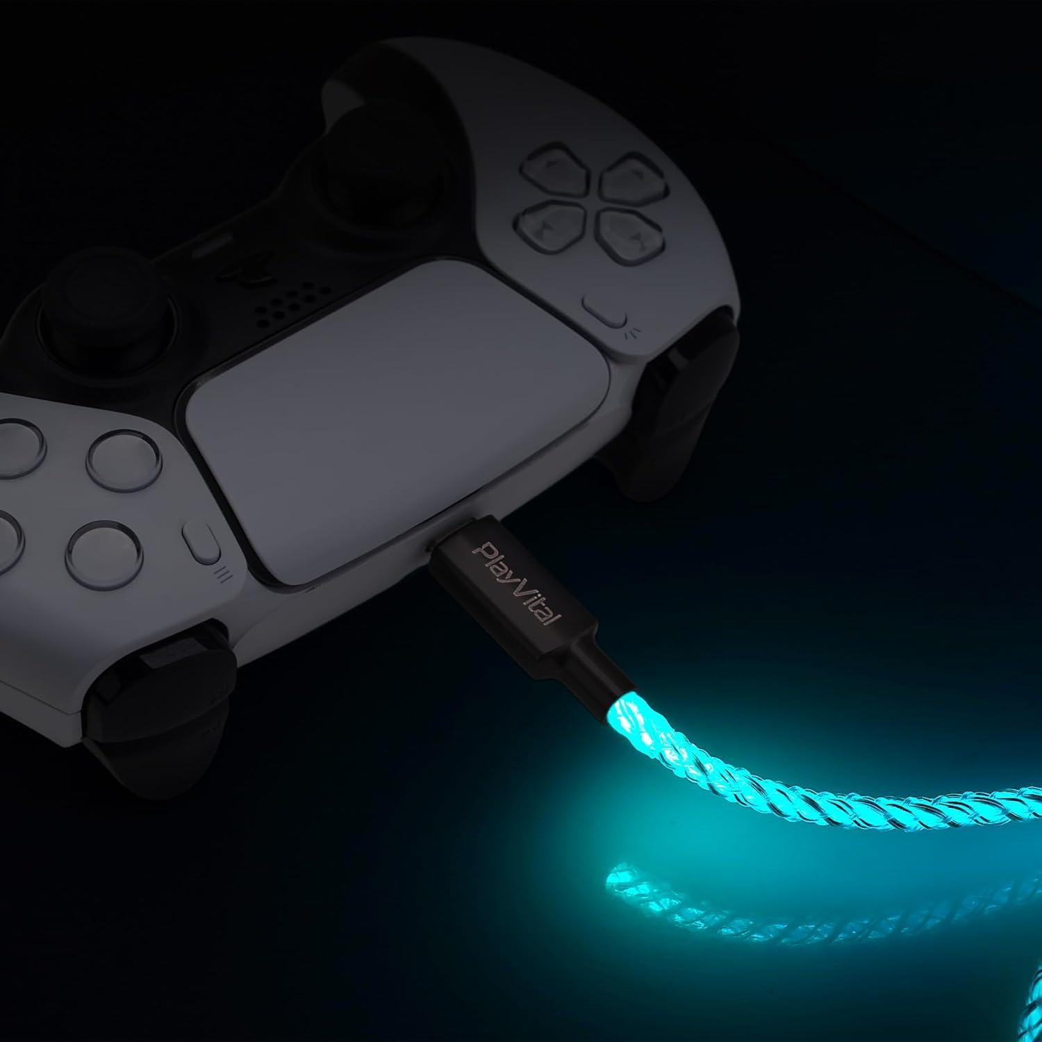 Cable de Carga Iluminado PlayVital 2M Tipo C para PS5/Xbox