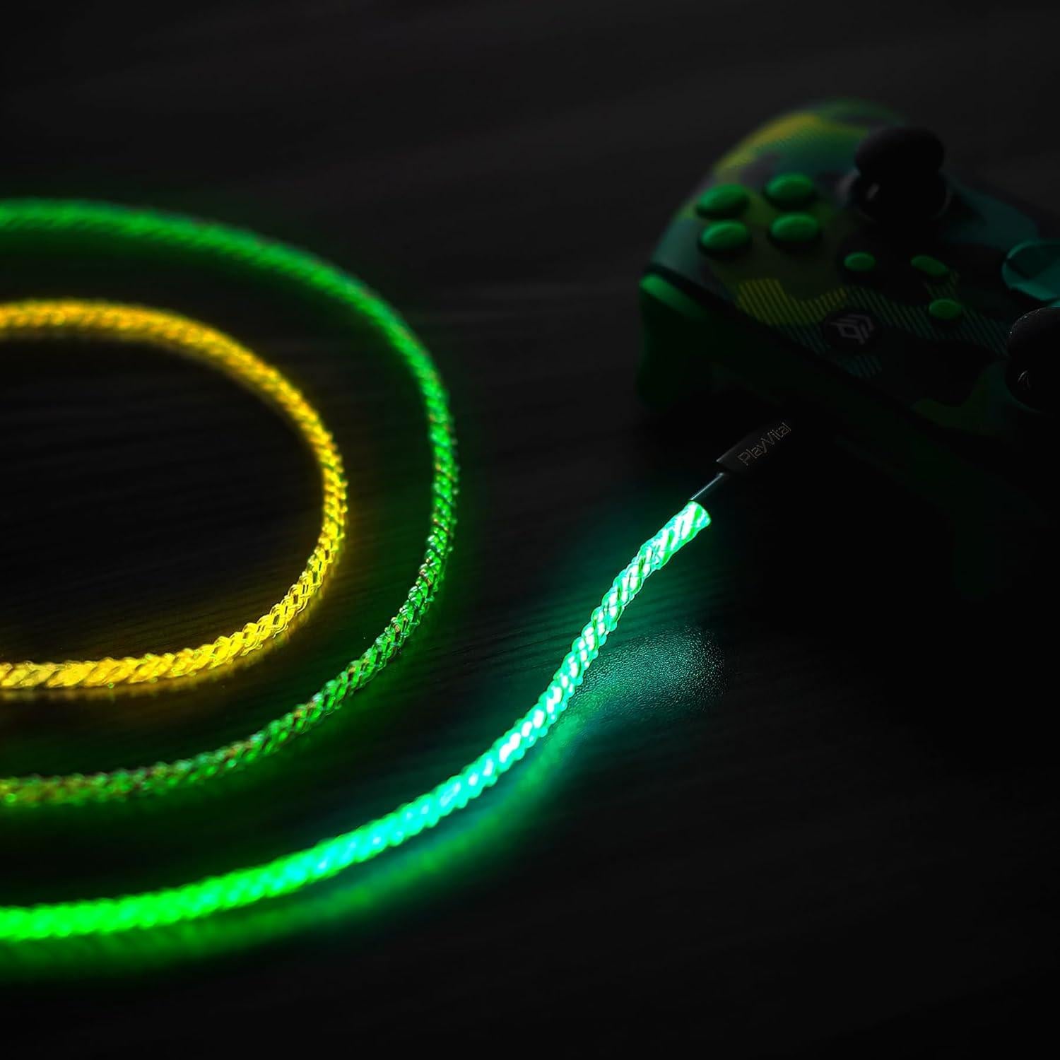 Cable de Carga Iluminado PlayVital 2M Tipo C para PS5/Xbox