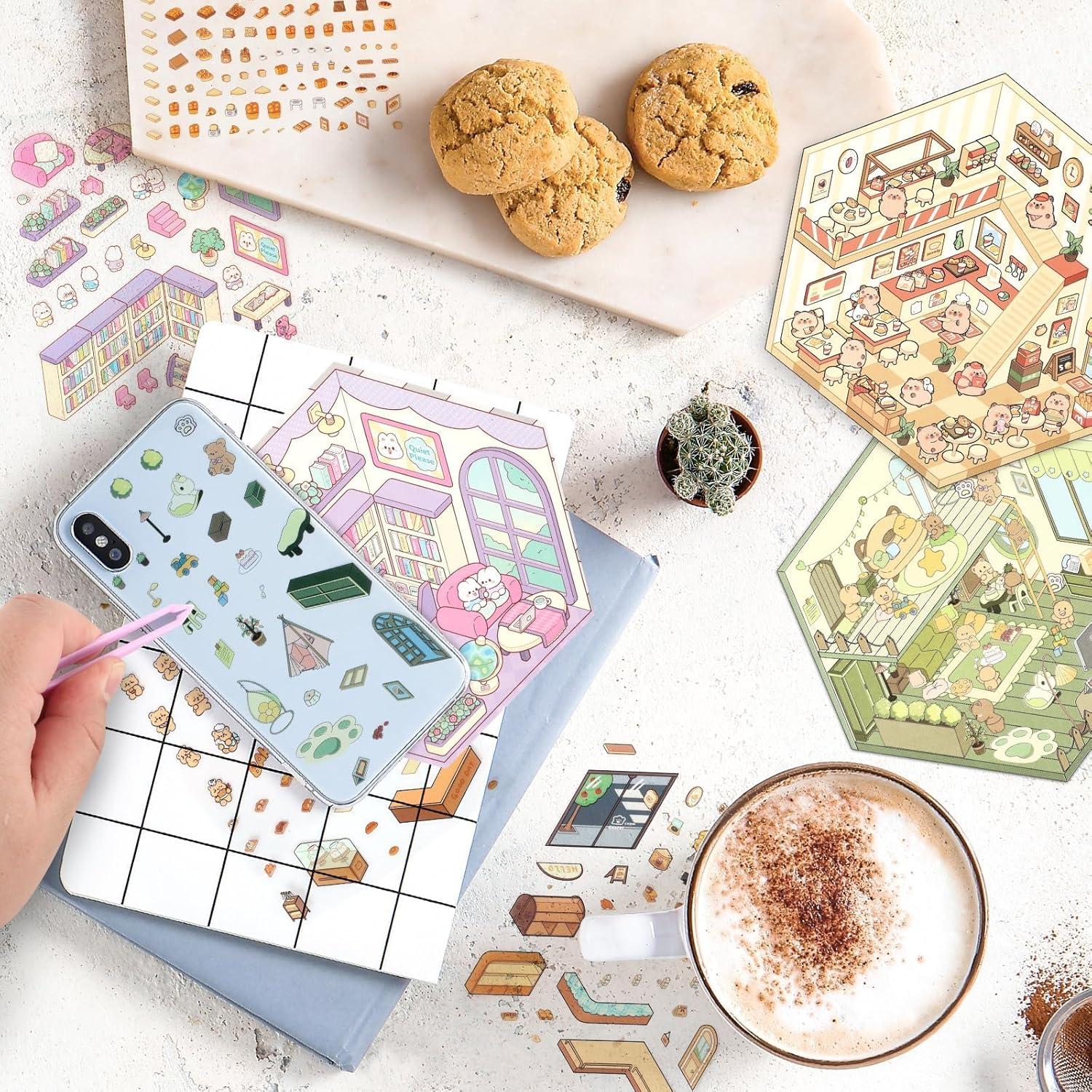 8 Juegos de Pegatinas 3D DIY YLOLUL para Alivio del Estrés