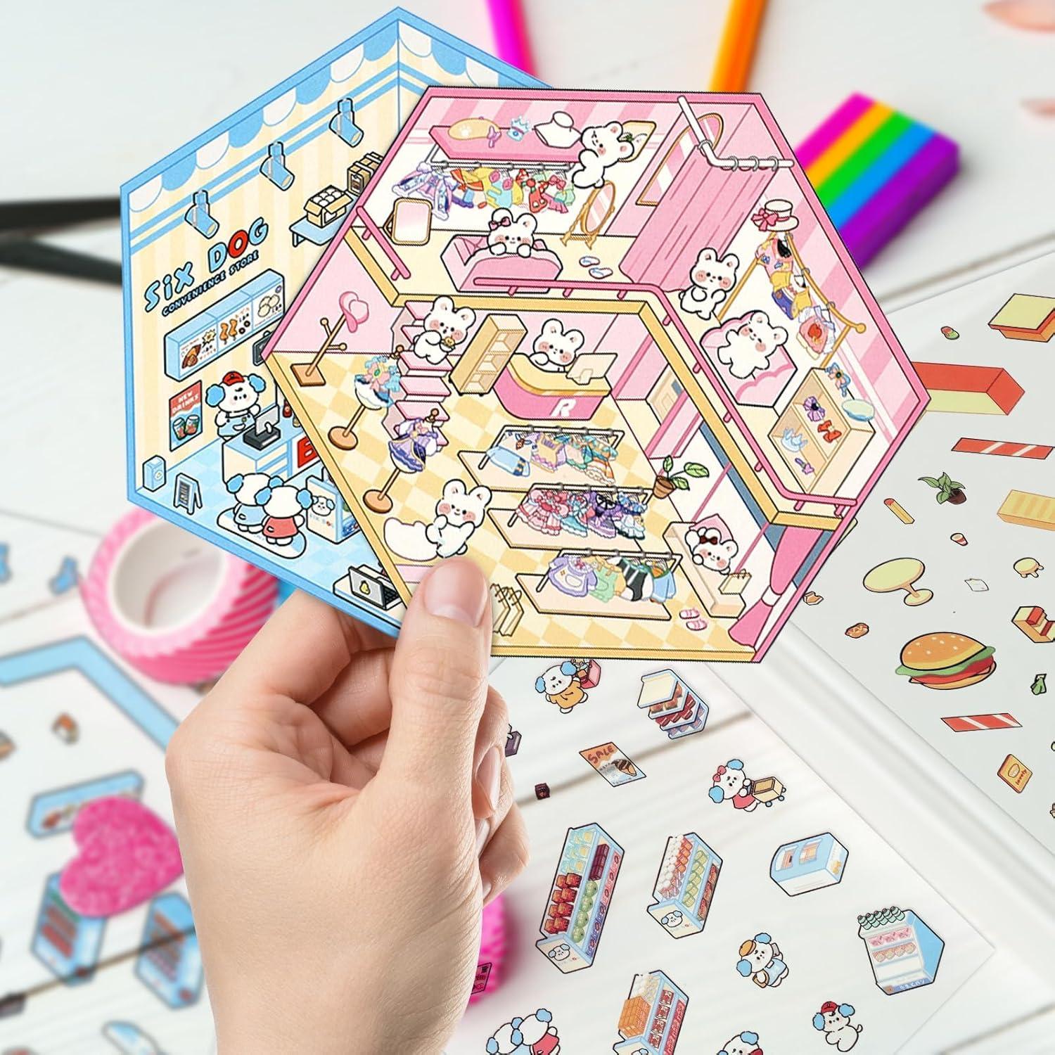 8 Juegos de Pegatinas 3D DIY YLOLUL para Alivio del Estrés