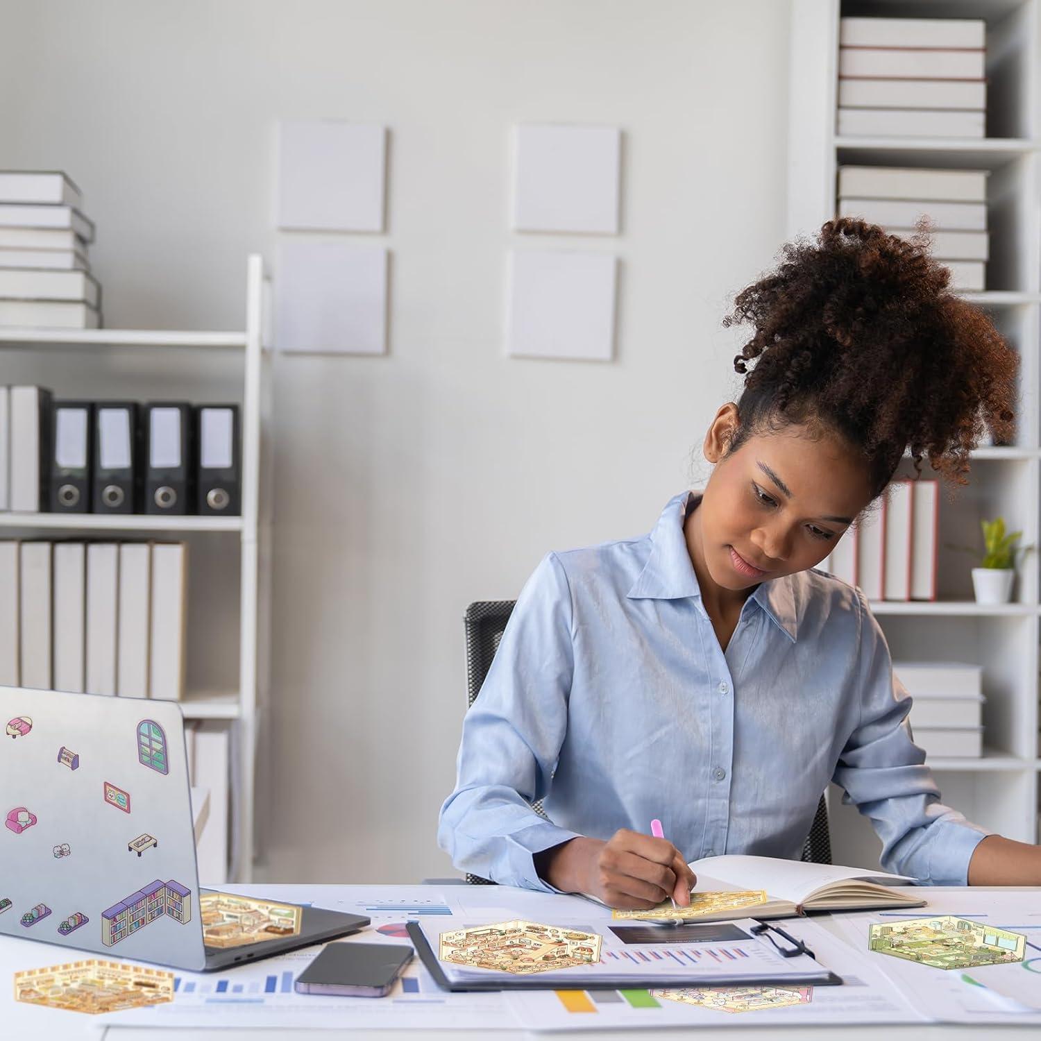 8 Juegos de Pegatinas 3D DIY YLOLUL para Alivio del Estrés