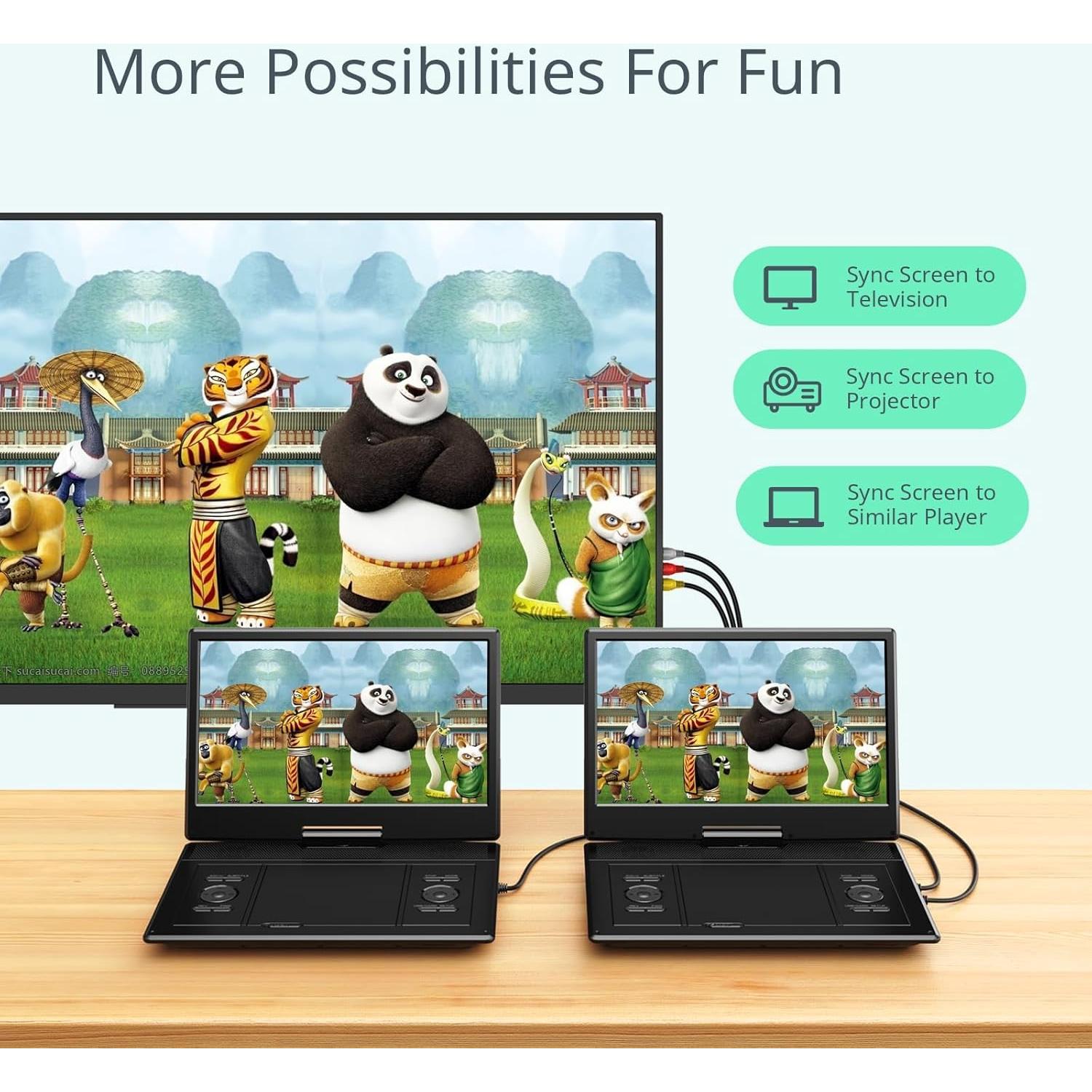 Reproductor DVD Portátil YOTON YD155M 14.1" HD para Coche