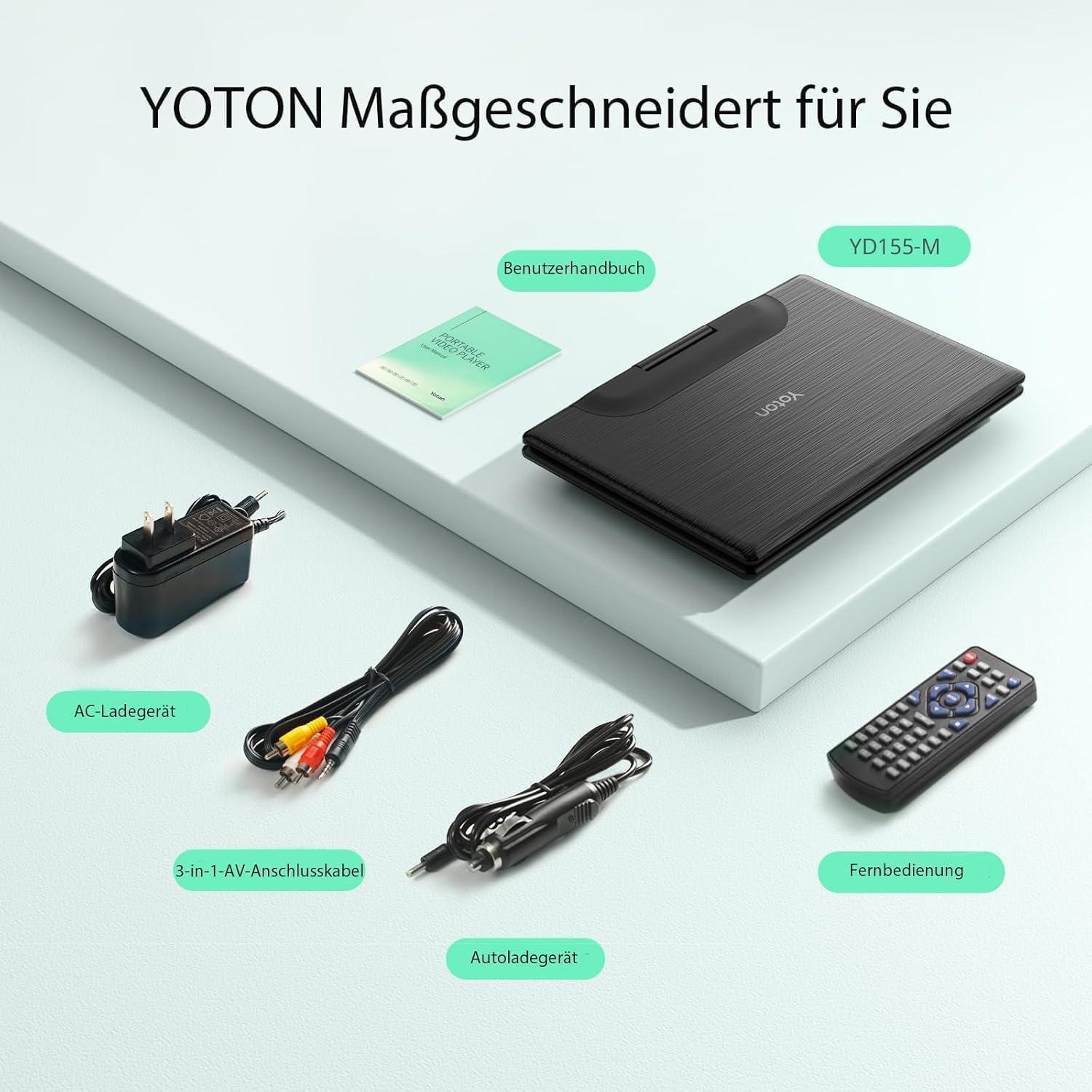 Reproductor DVD Portátil YOTON YD155M 14.1" HD para Coche