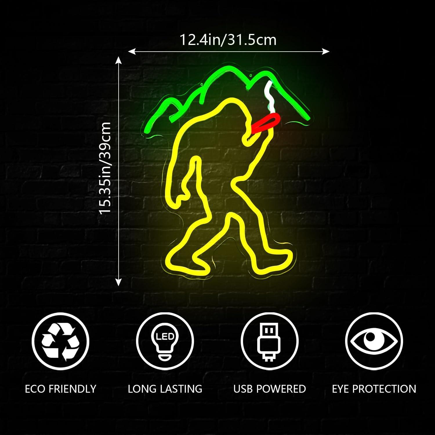 Luz de Neón Bigfoot Jeanchrl LED Dimmable para Decoración