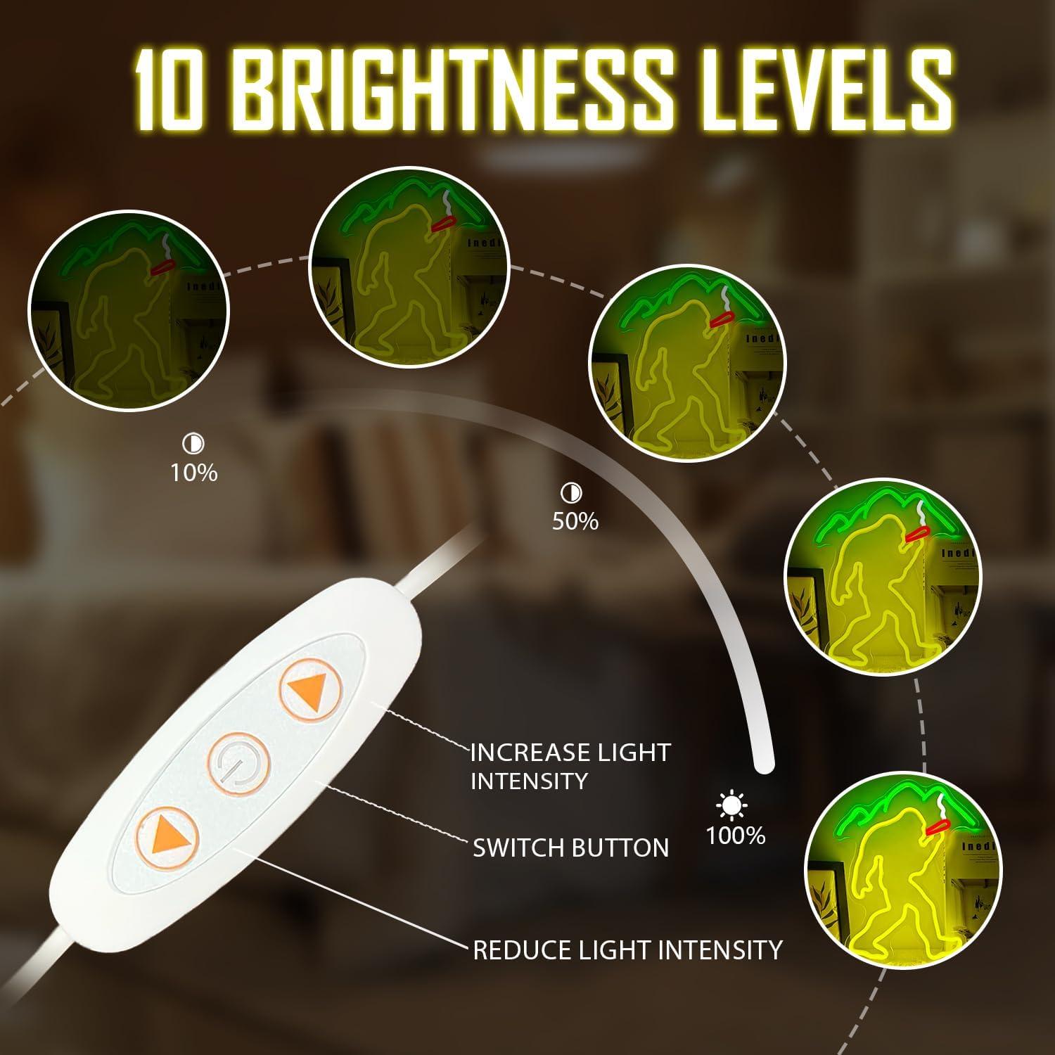 Luz de Neón Bigfoot Jeanchrl LED Dimmable para Decoración