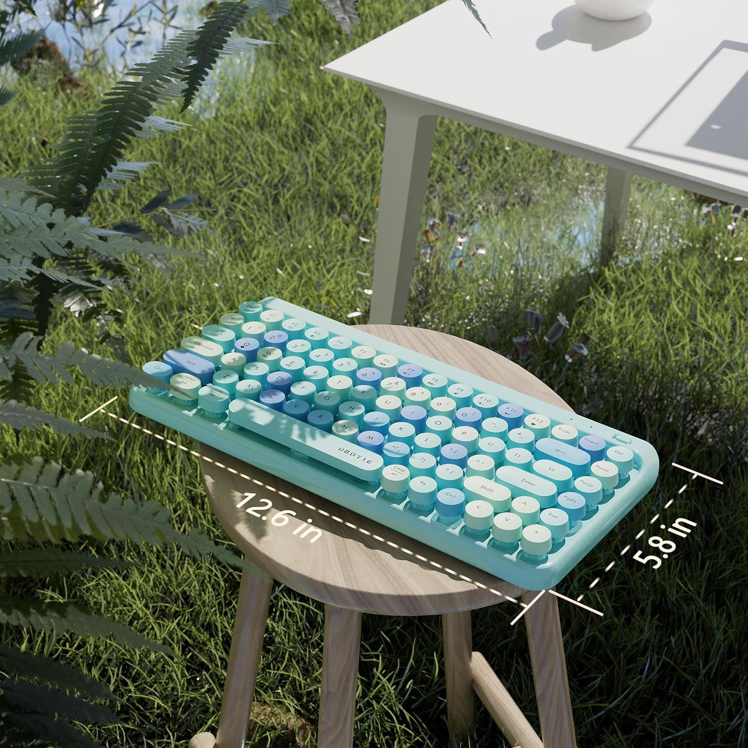 Teclado Inalámbrico Bluetooth UBOTIE TKL Retro 84 Teclas