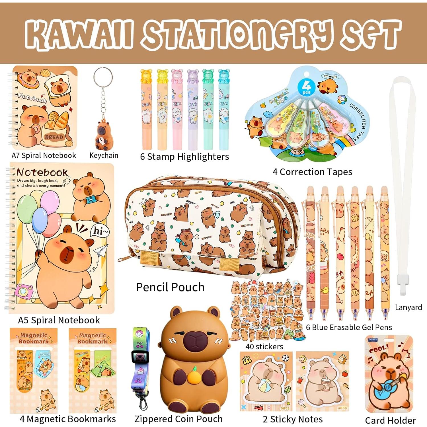 Juego de Papelería Kawaii Zadoreck - 28 Piezas para Niños