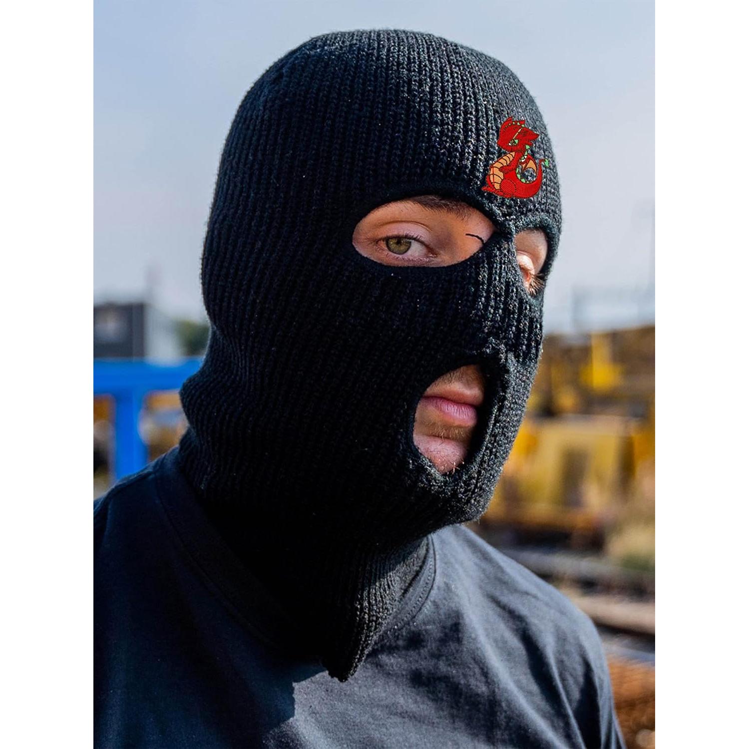 Máscara de Esquí Unisex Dragón Bebé Bordada Talla Única