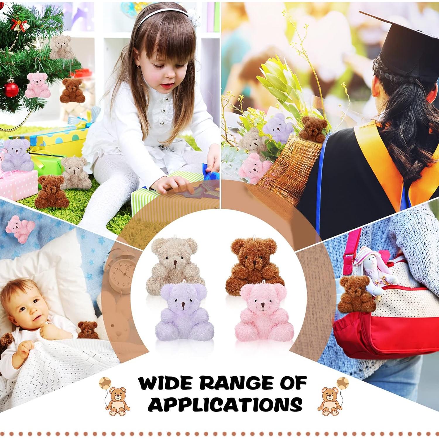 Lote de 24 Mini Ositos de Peluche 10 cm HyDren - Suaves y Adorables