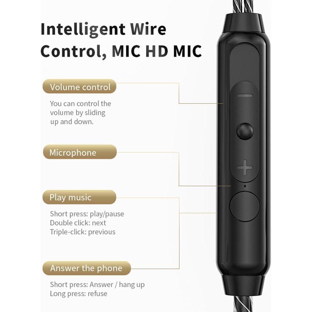 Auriculares Qkz Sk8 In-Ear con Cable, Cancelación de Ruido, Negro