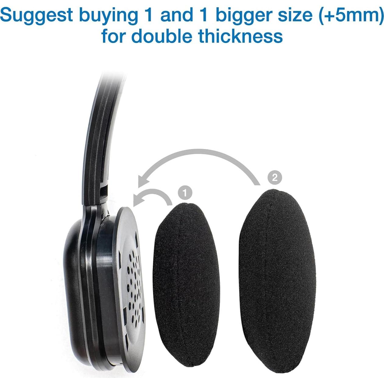 Cojines de Espuma Voarmaks 50mm para Auriculares - 5 Pares