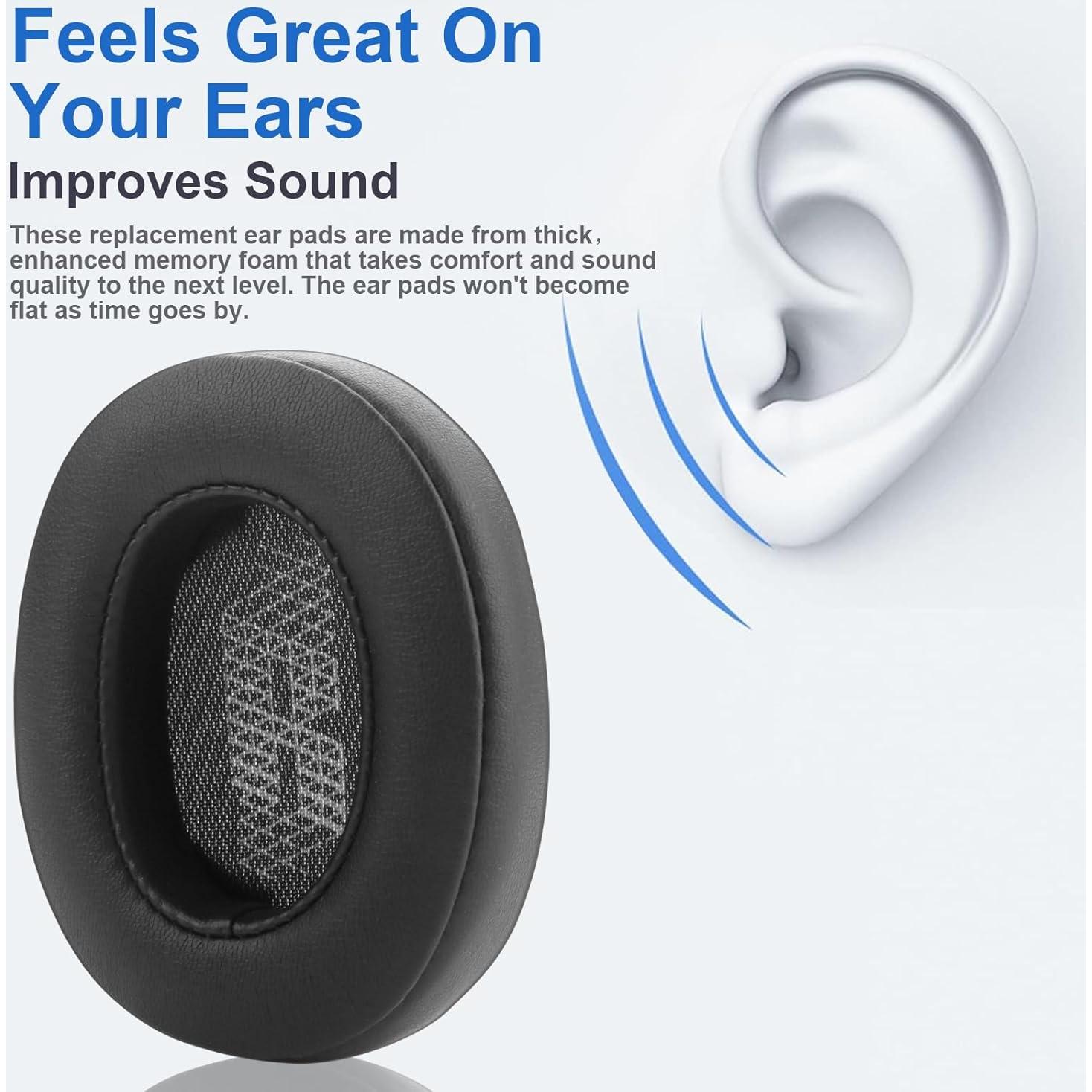 Almohadillas de Reemplazo para Auriculares JBL Live 500BT - Gel Refrigerante y Espuma de Memoria (Negro)