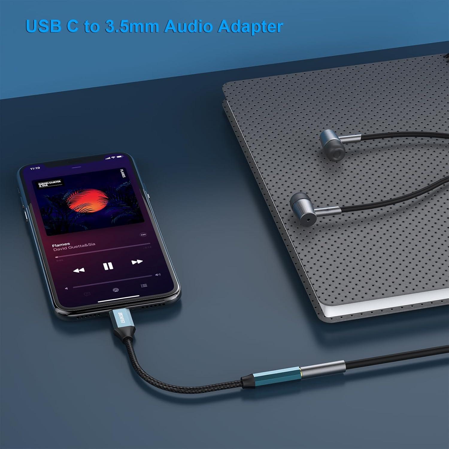 Adaptador USB C a Jack 3.5mm BENFEI Azul - Audio Hi-Fi