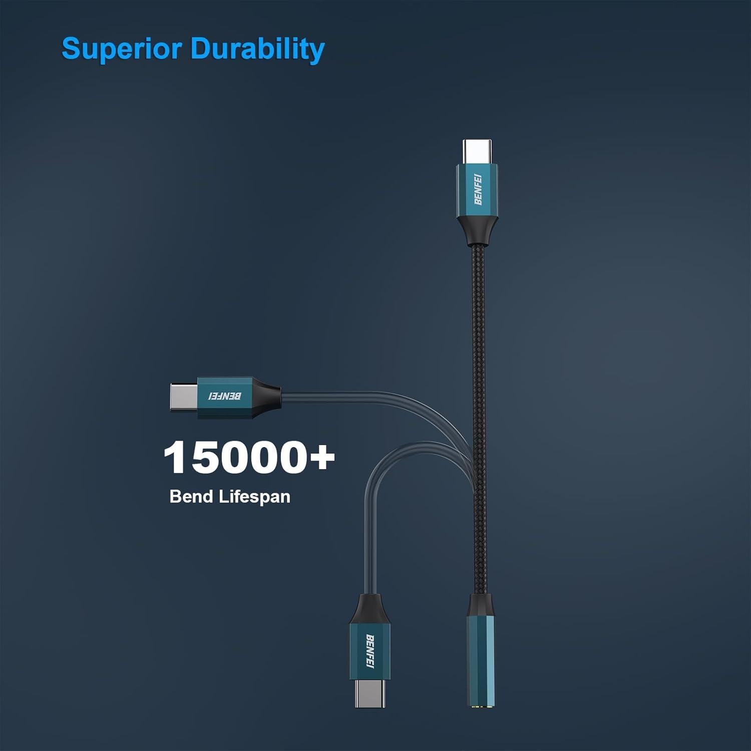 Adaptador USB C a Jack 3.5mm BENFEI Azul - Audio Hi-Fi