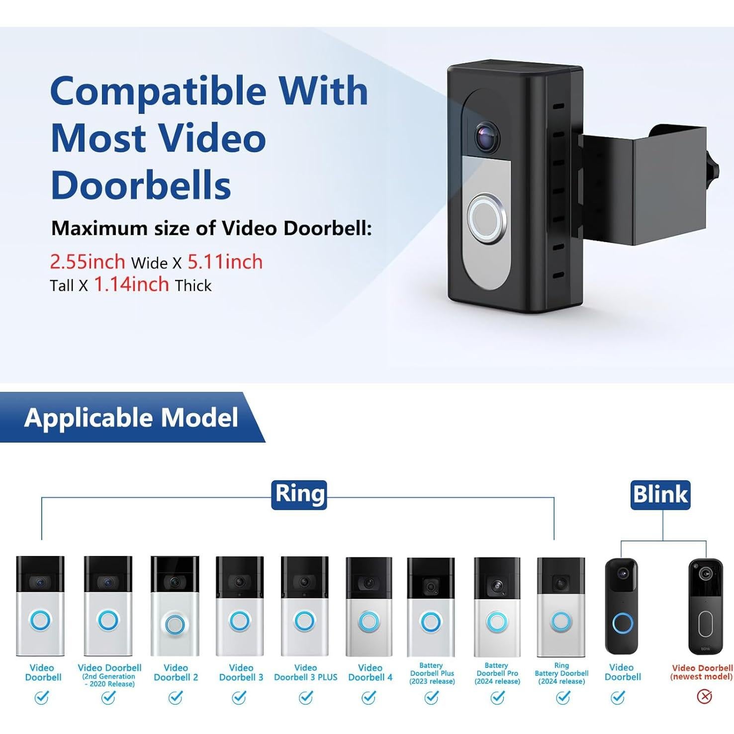 Soporte Antirrobo KIMILAR para Videoportero Ring/Blink