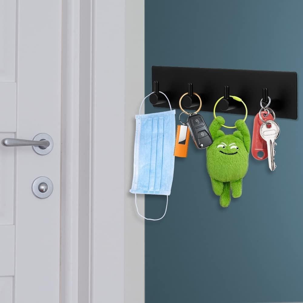 Soporte de Llaves Picowe Negro 4 Filas Acero Inoxidable