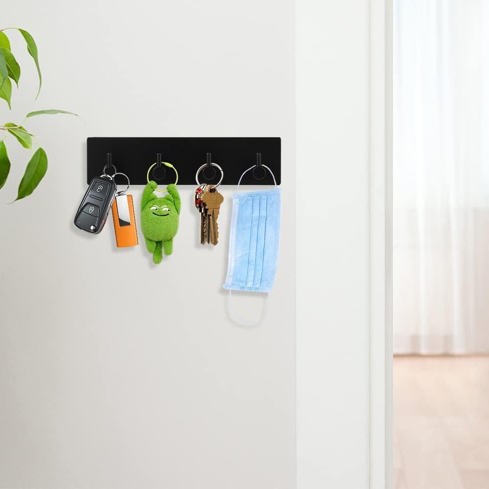 Soporte de Llaves Picowe Negro 4 Filas Acero Inoxidable