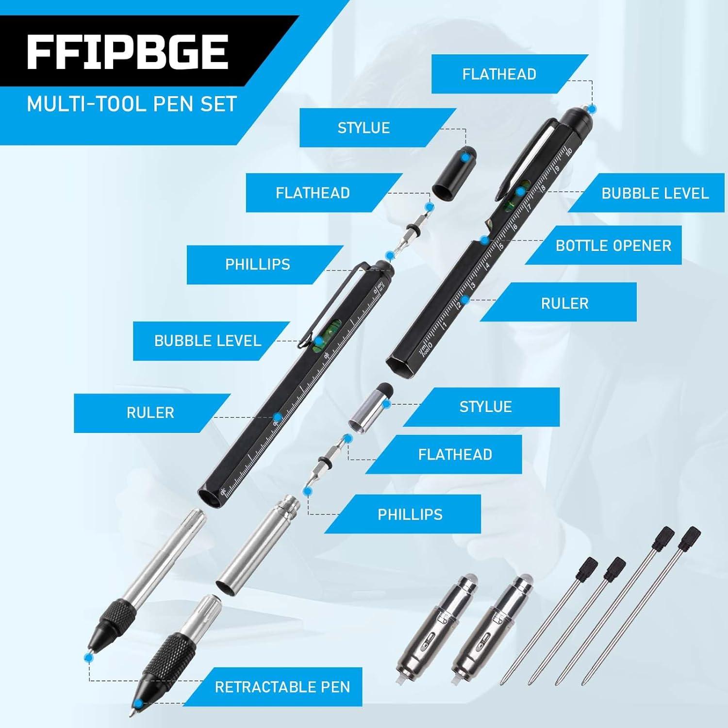 Set de bolígrafo multitool 11 en 1 FFIPBGE negro