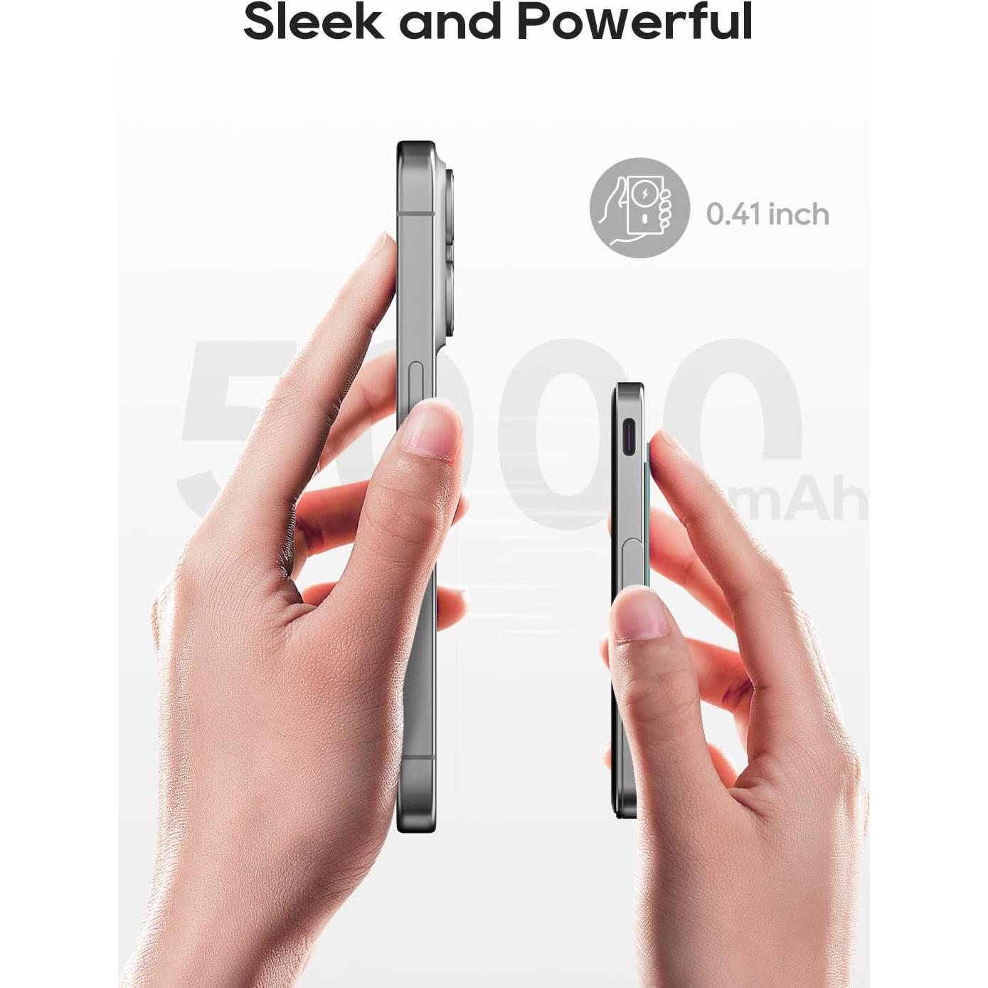 Banco de Energía Inalámbrico Kuulaa 5000mAh MagSafe Azul