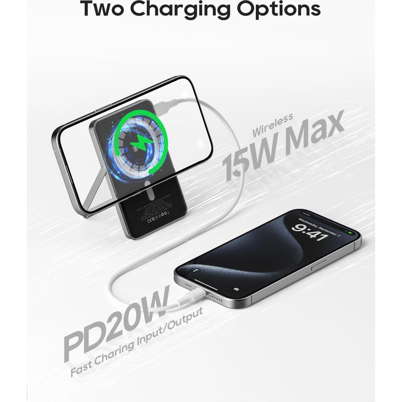 Banco de Energía Inalámbrico Kuulaa 5000mAh MagSafe Azul