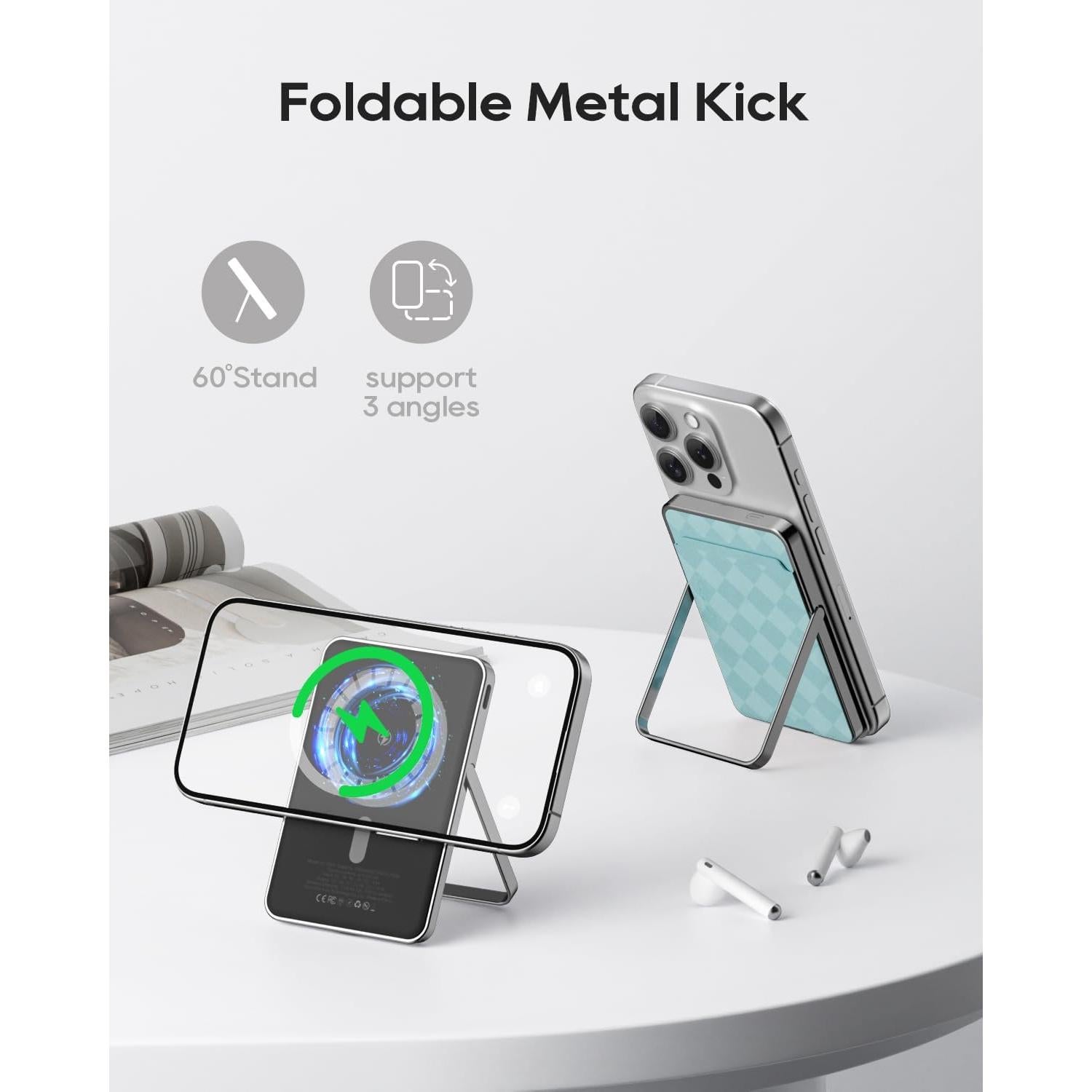 Banco de Energía Inalámbrico Kuulaa 5000mAh MagSafe Azul