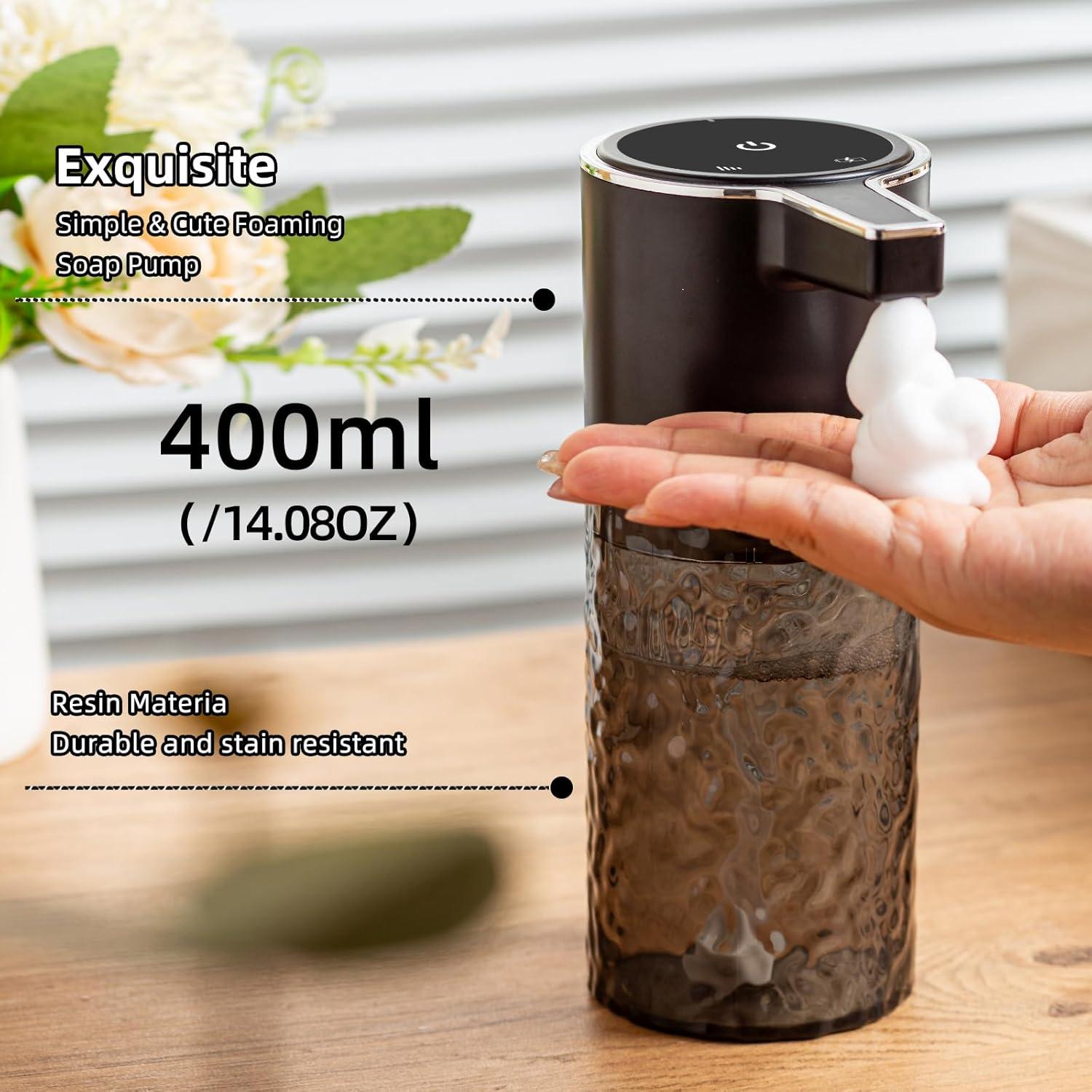 Dispensador Automático de Jabón Espumoso Haocoott 385 mL Negro