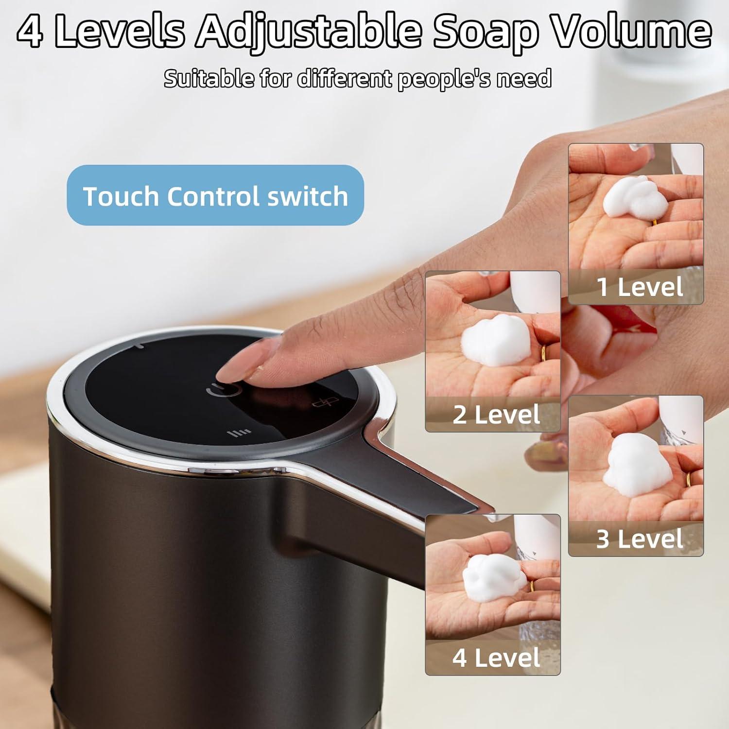 Dispensador Automático de Jabón Espumoso Haocoott 385 mL Negro