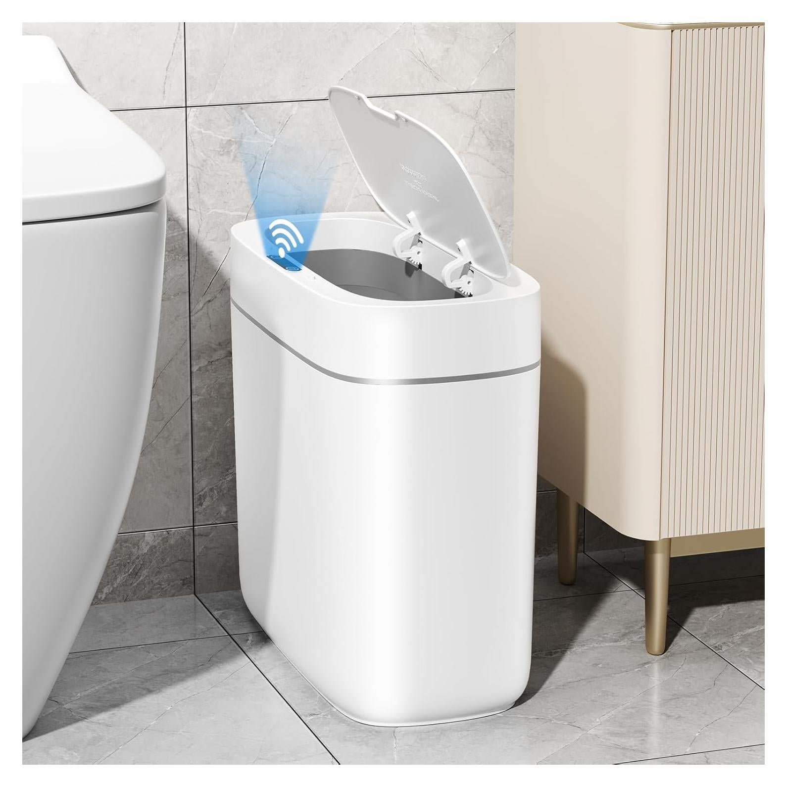 Basurero Inteligente JUDRDO 3.5 Galones con Sensor Blanco