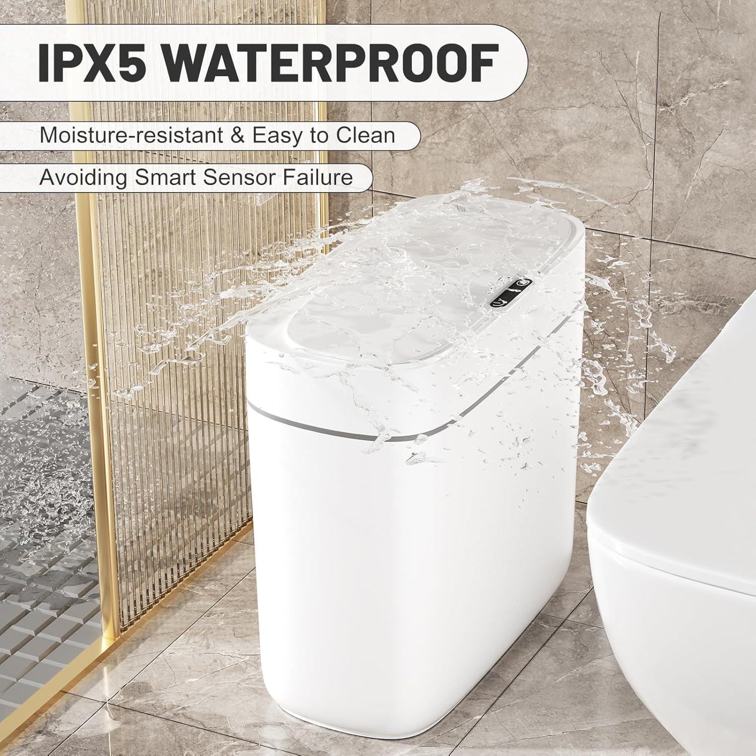 Basurero Inteligente JUDRDO 3.5 Galones con Sensor Blanco