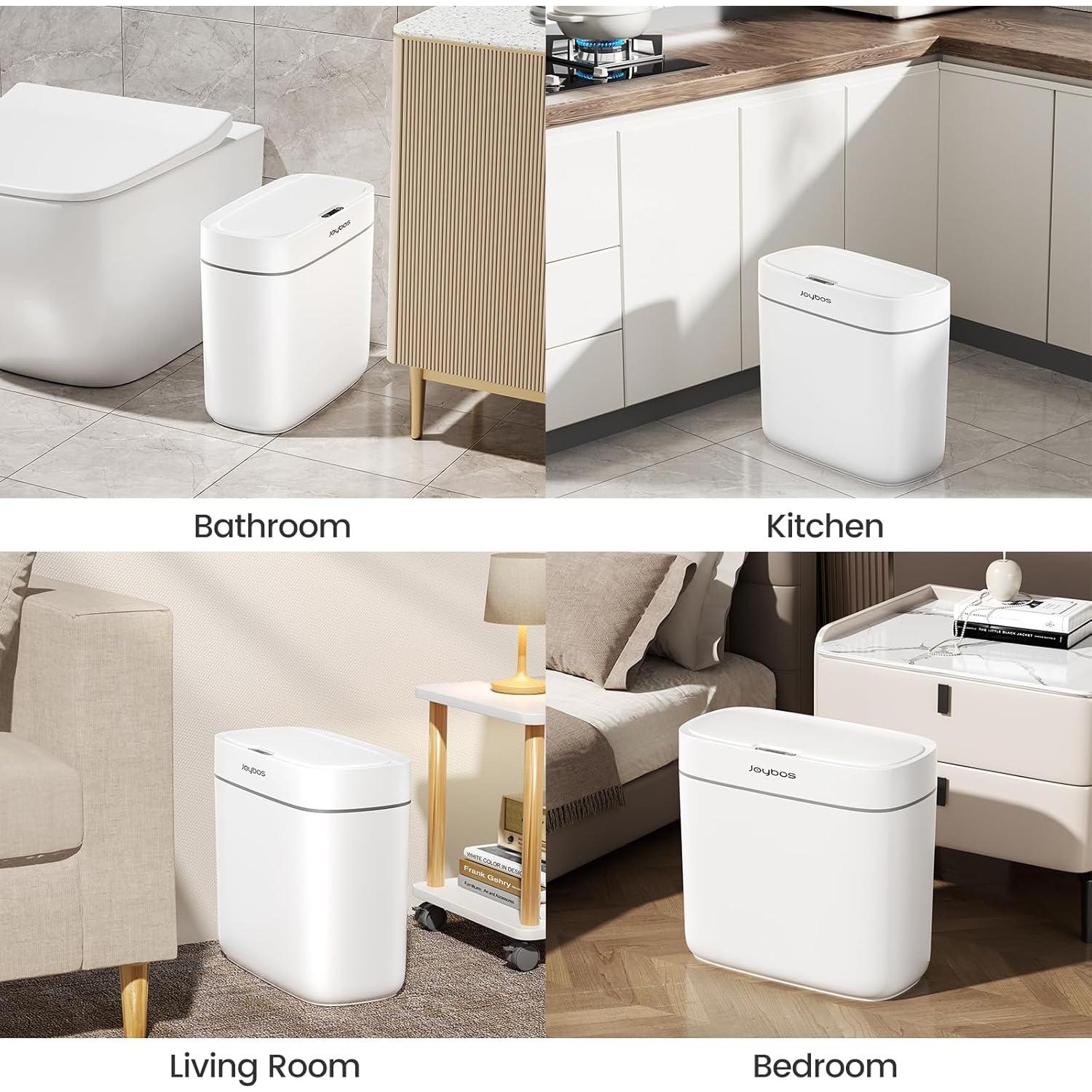 Basurero Inteligente JUDRDO 3.5 Galones con Sensor Blanco