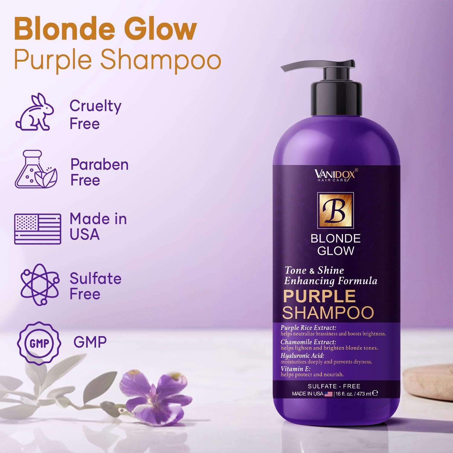Champú Morado Sin Sulfatos Vanidox 473 ml - Para Rubias y Mechas