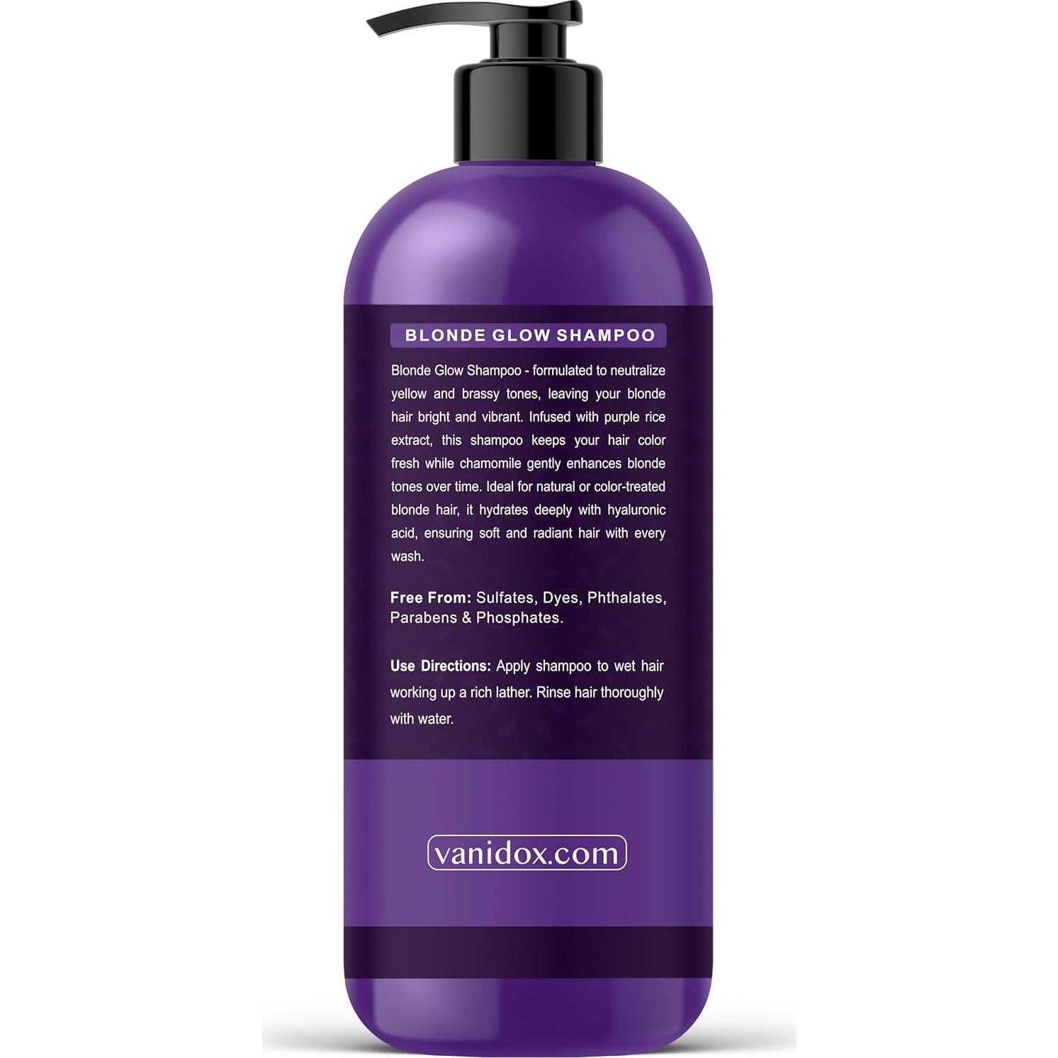 Champú Morado Sin Sulfatos Vanidox 473 ml - Para Rubias y Mechas