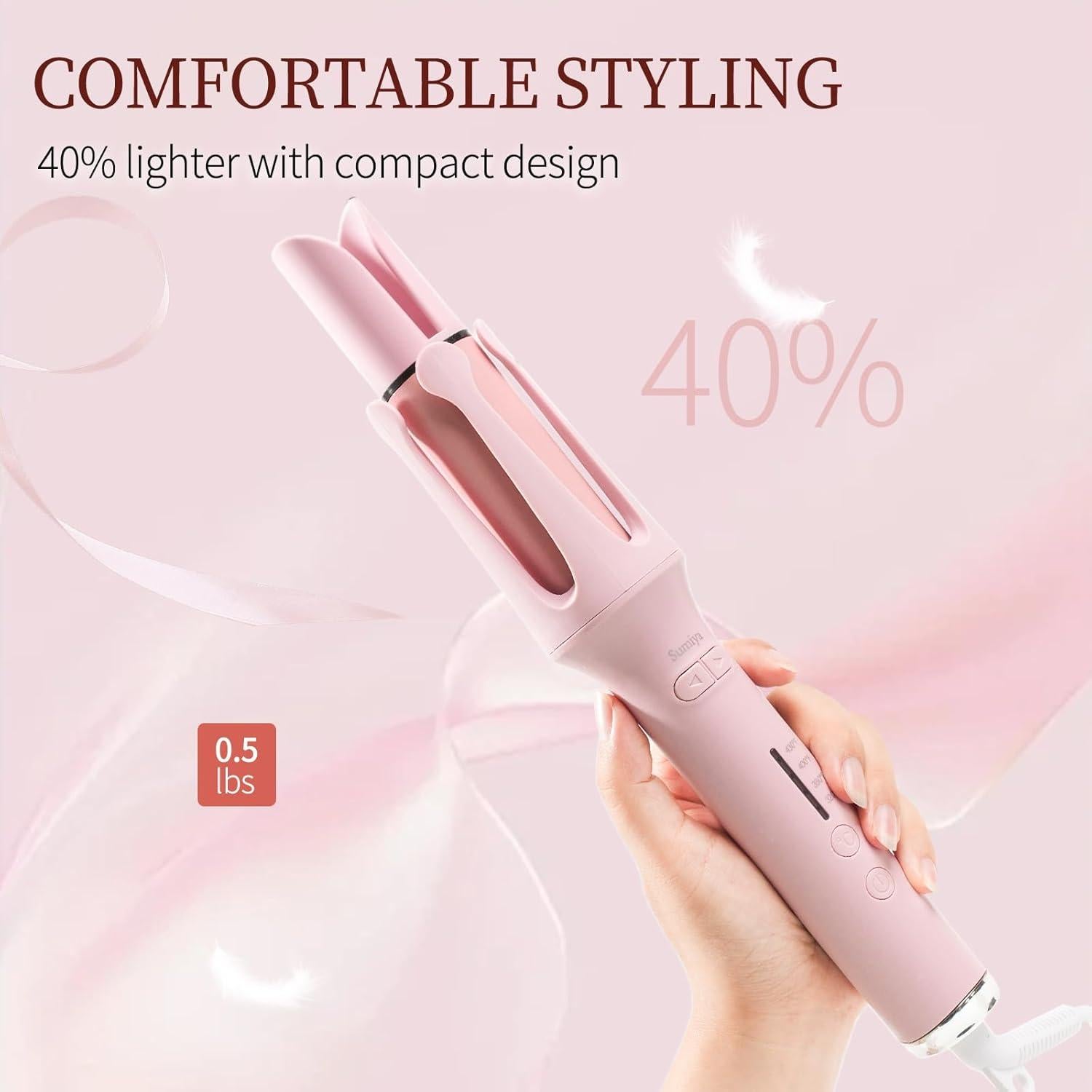 Rizador Automático Profesional Dongguan 4 Temperaturas Rosa