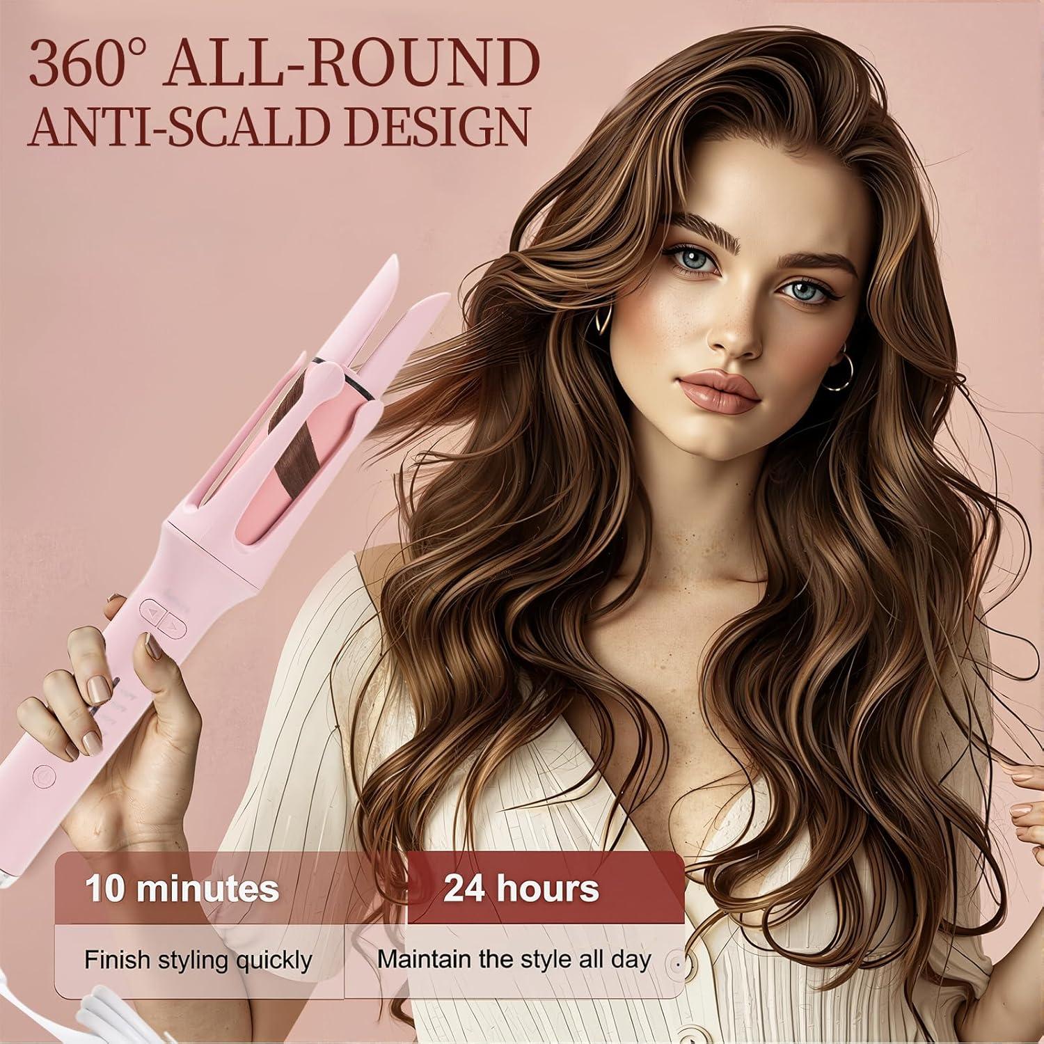 Rizador Automático Profesional Dongguan 4 Temperaturas Rosa