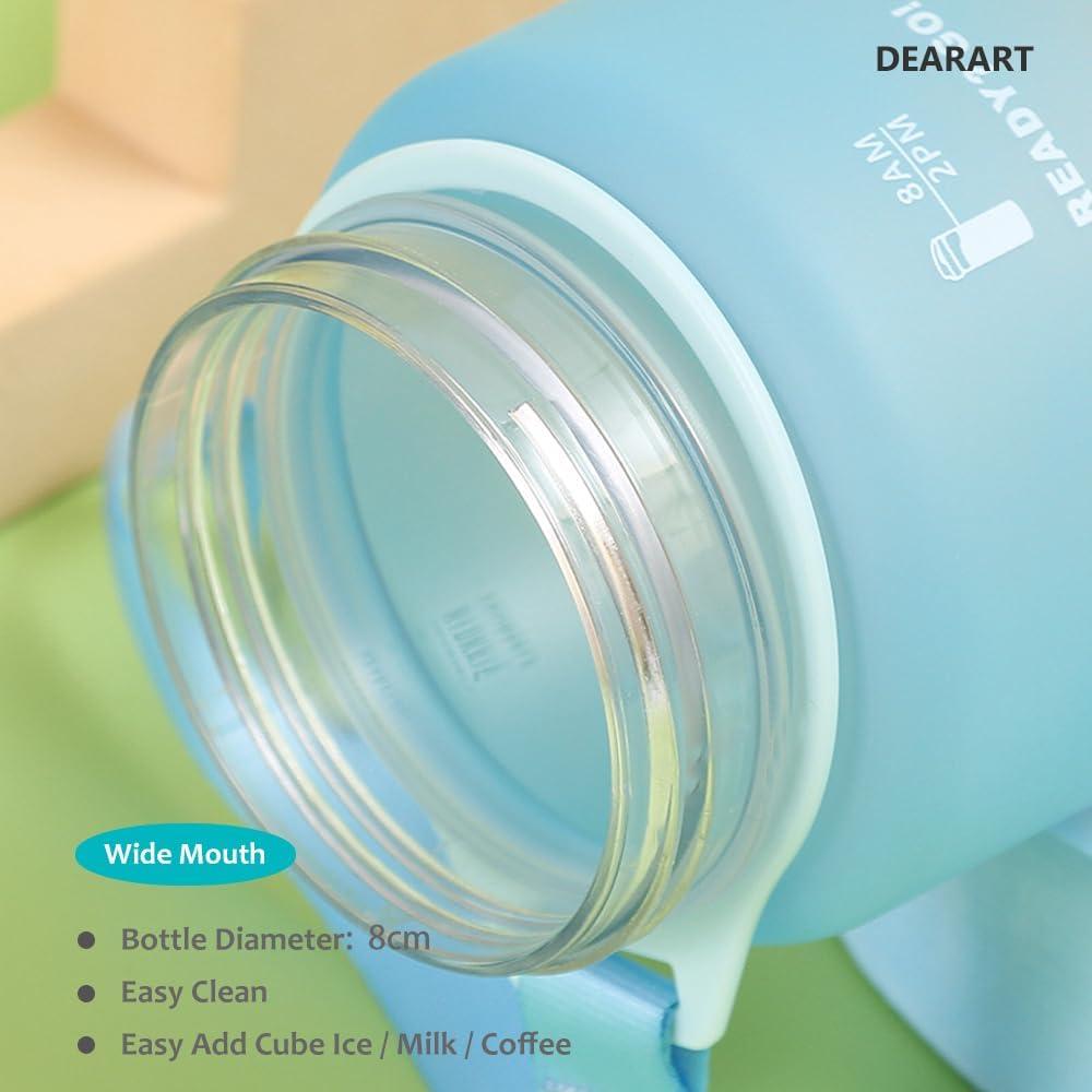 Botella de Agua DEARART 946ml Azul con Marcador de Tiempo