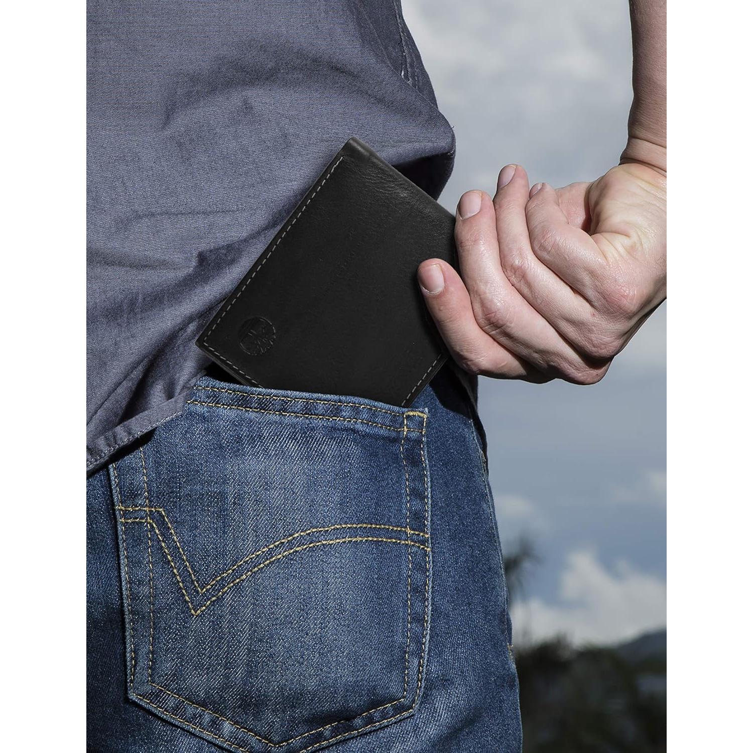 Billetera de Cuero RFID Bifold Timberland para Hombre - Negra