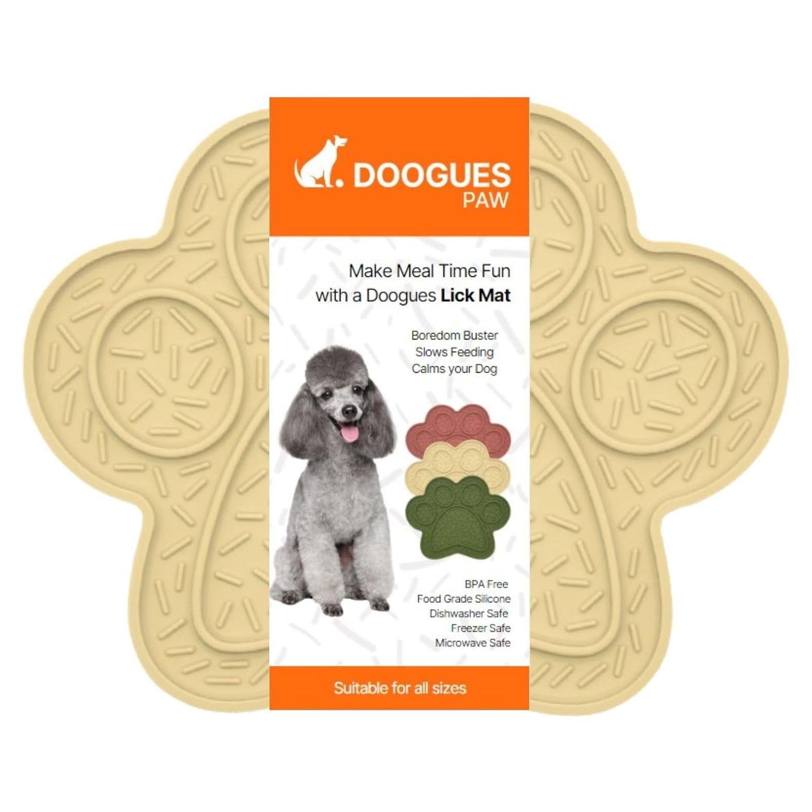Tapete Lick DOOGUES para Perros Beige - Alimentación Lenta 20x15cm