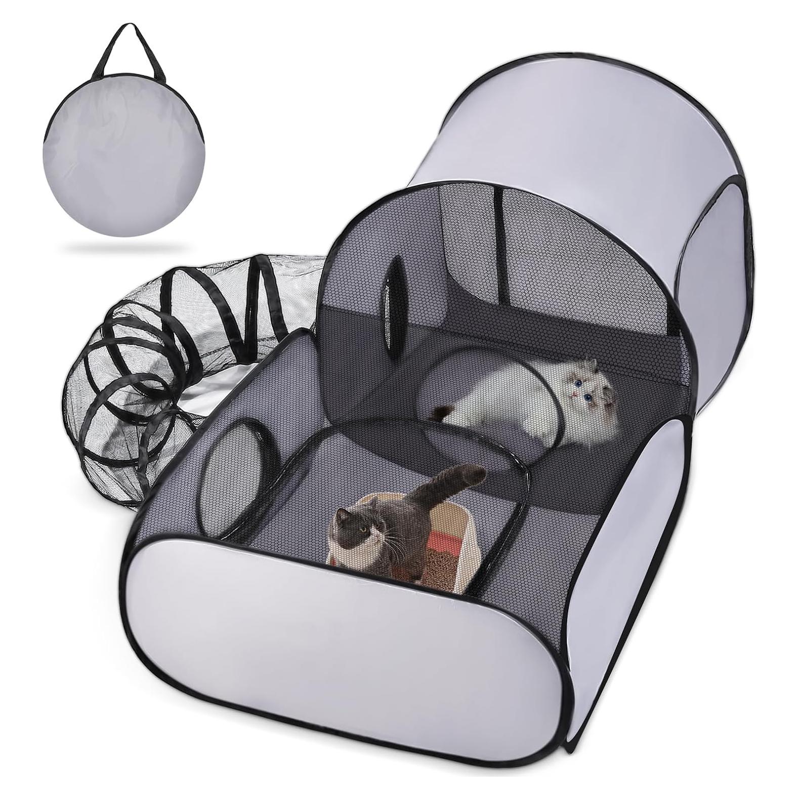 Parque para Gatos Mediano Shaoxing con Túnel y Carpa