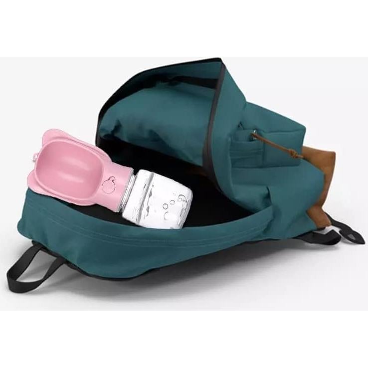 Botella de Agua y Comida para Mascotas Crisque Rosa 350ml