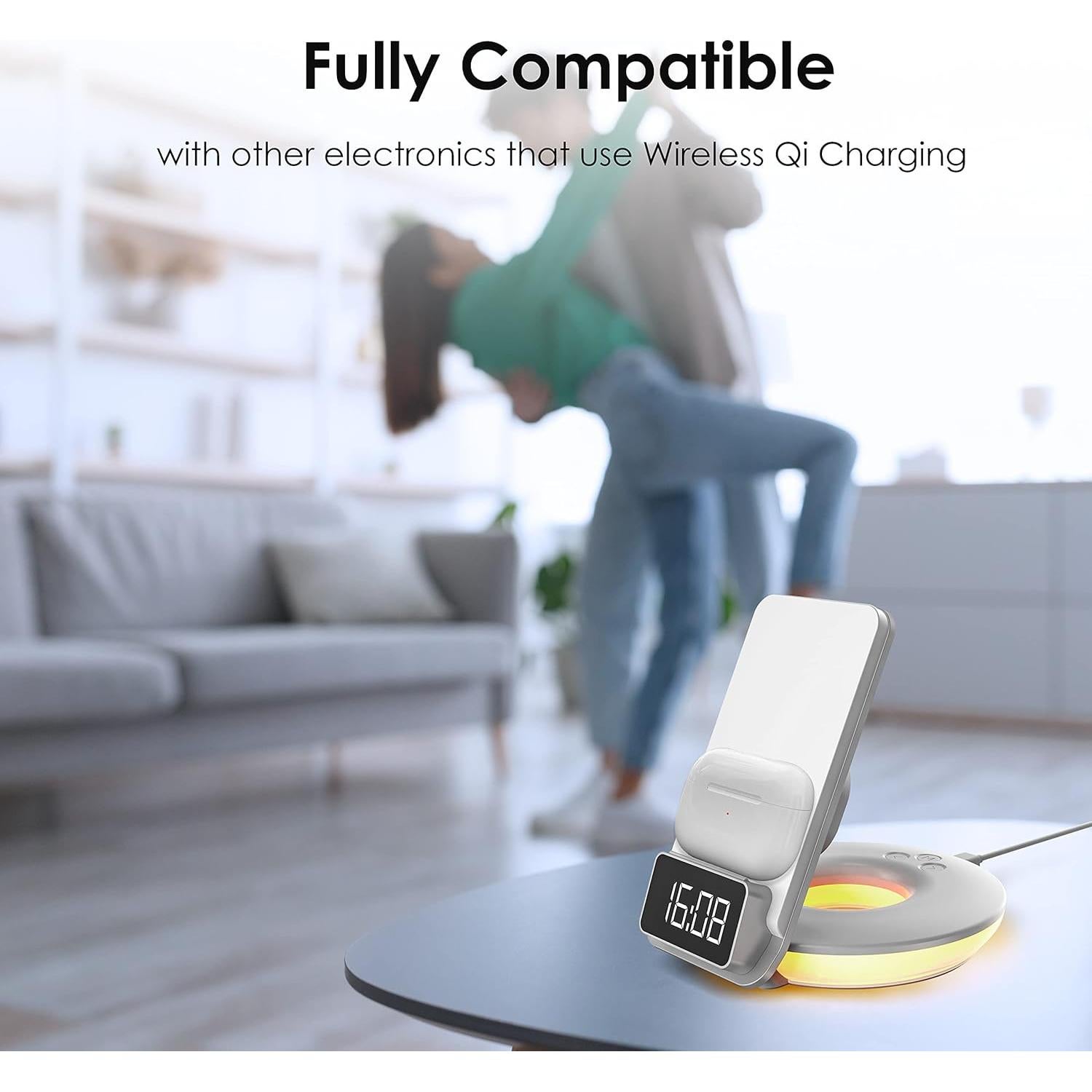 Lámpara de Mesa RexingUSA con Cargador Inalámbrico 15W