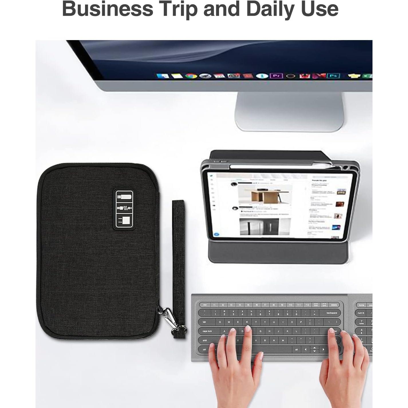 Organizador de Cables Luxtude Mediano Negro Doble Capa