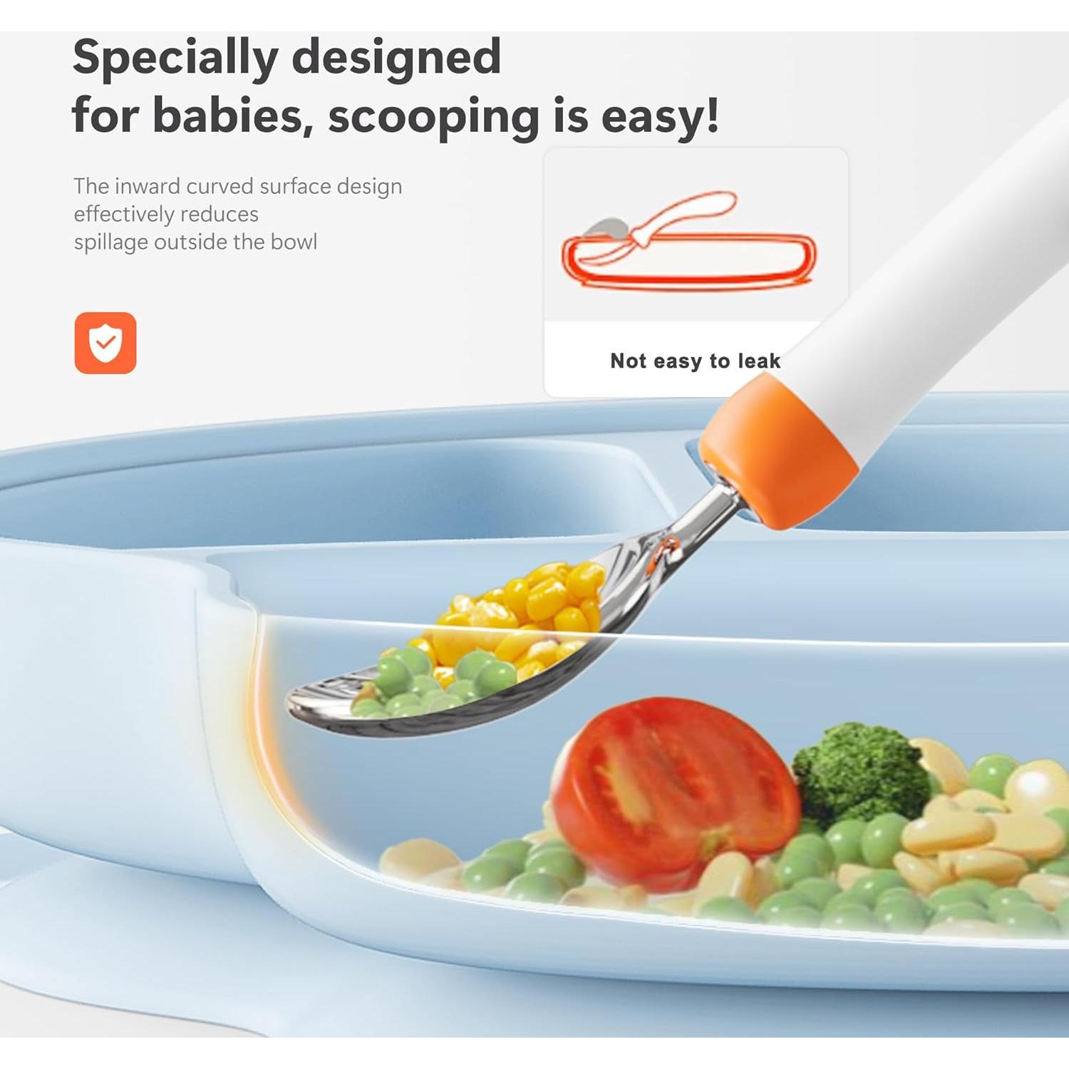 Plato de Succión para Bebés Li & Zhao - Silicona Azul Grande